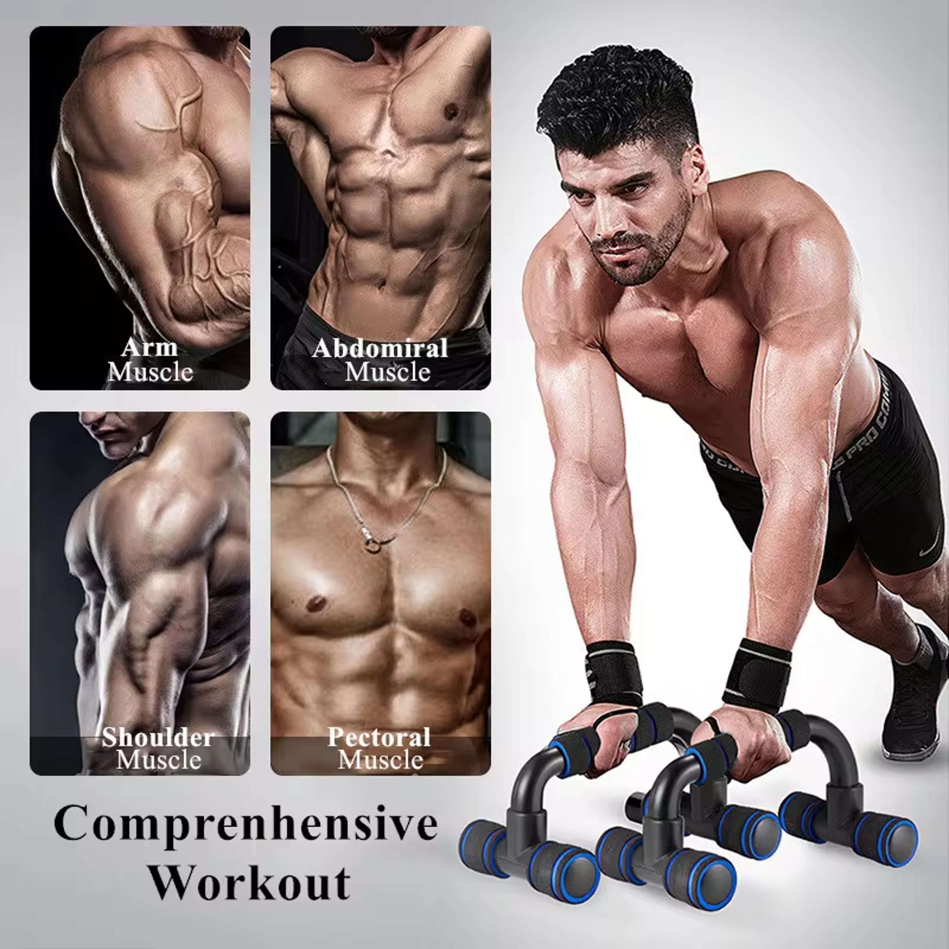 Non Slip Push Up Bars Ergonomic Home Gym Handles For Chest Arm And Upper Body Training 1
