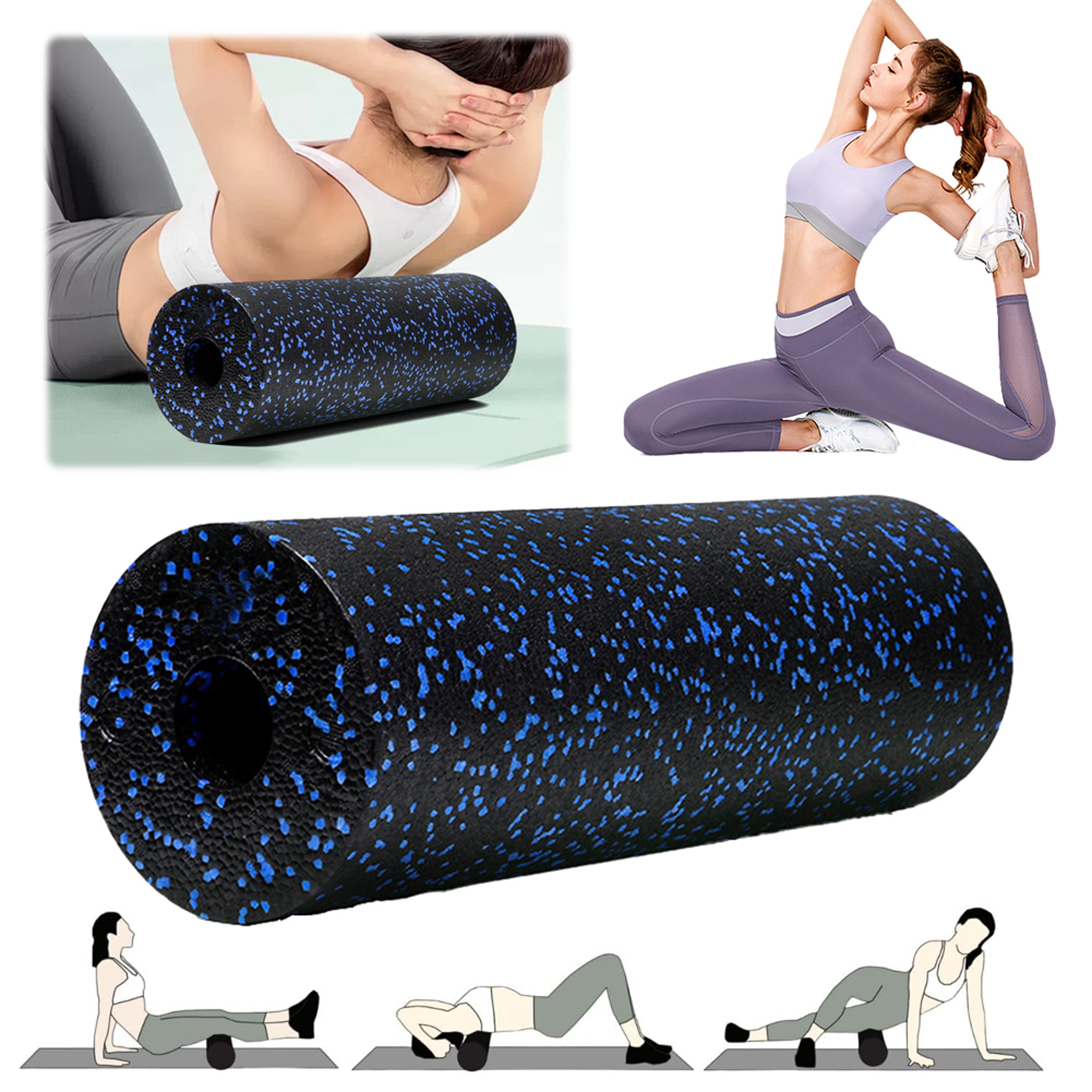 Deep Tissue Foam Roller For Muscle Recovery Yoga Pilates Stretching And Fitness 1