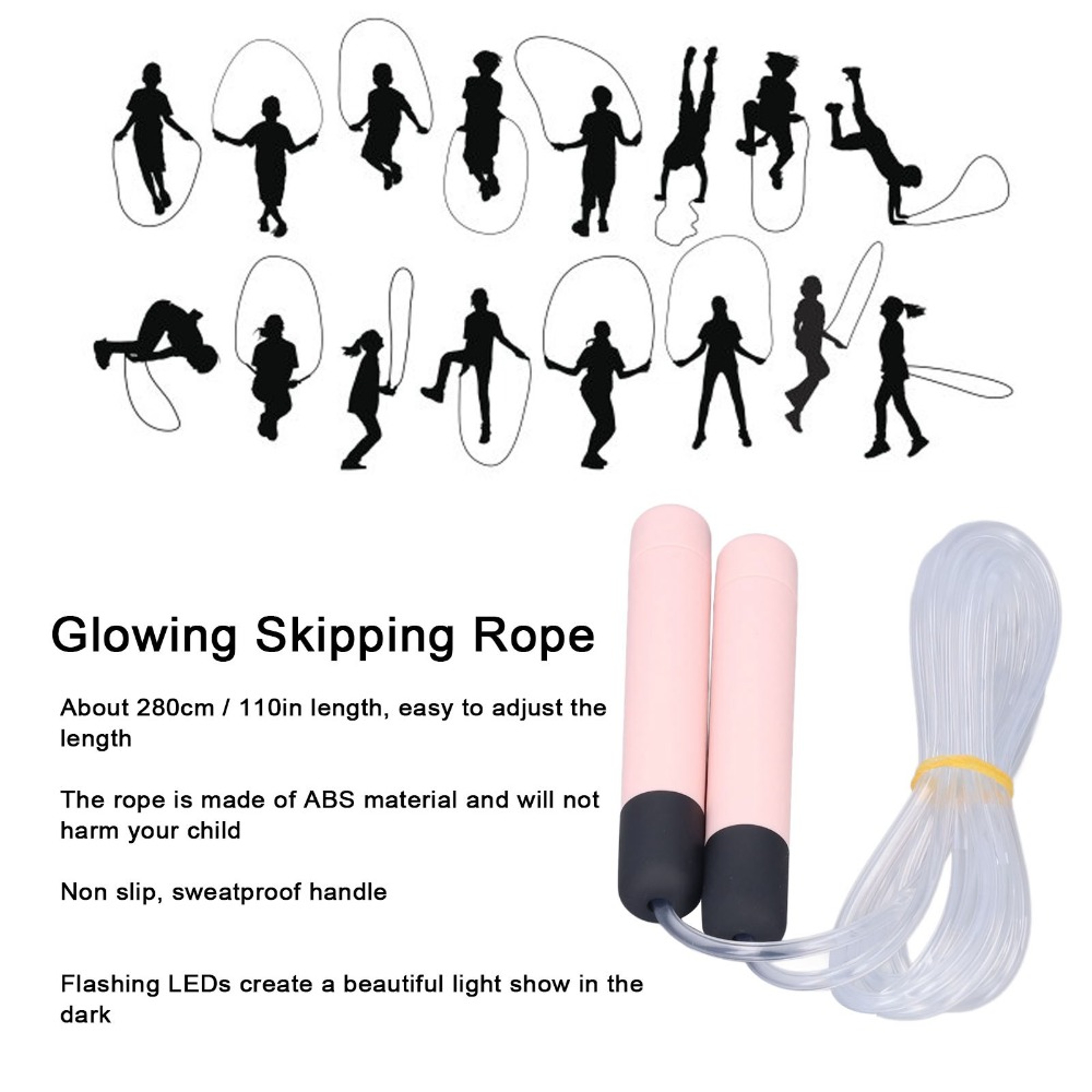 Blue Luminous Jump Rope 280cm Exercise Skipping Rope For Home Workout 4