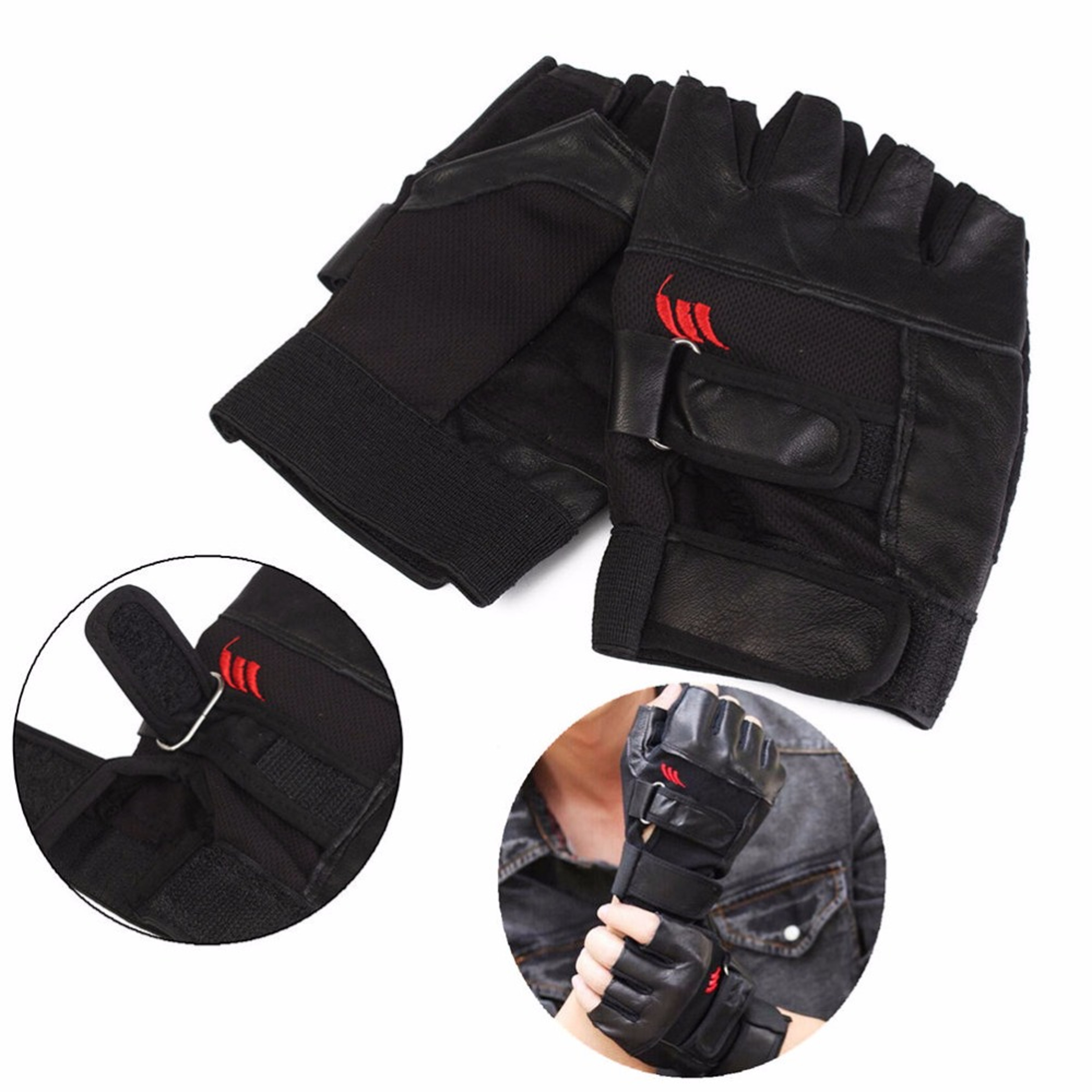 PU Leather Weight Lifting Gloves with Wrist Support for Gym Training – view 2