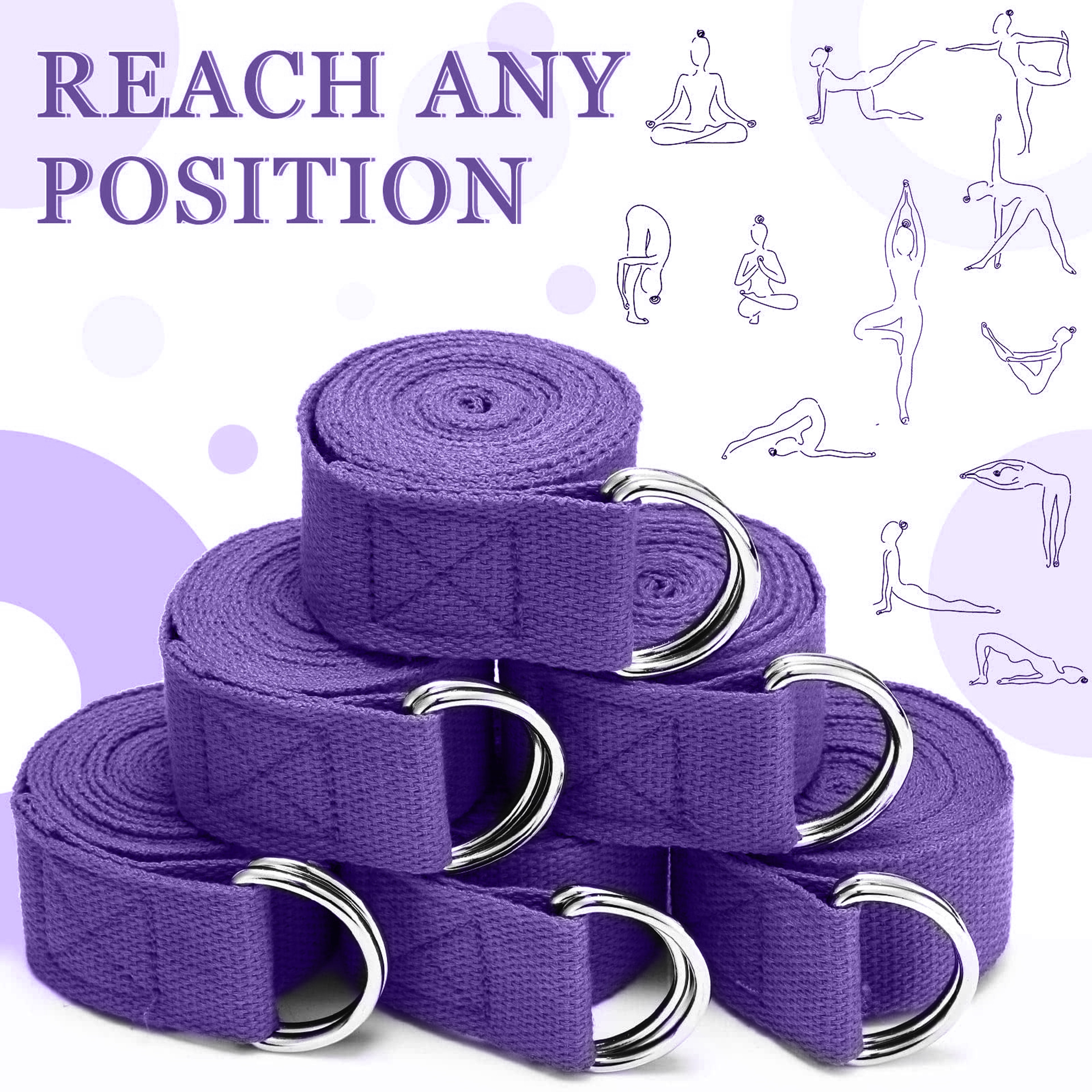 Adjustable Cotton Yoga Strap With D Ring Buckle For Stretching Pilates And Flexibility 4