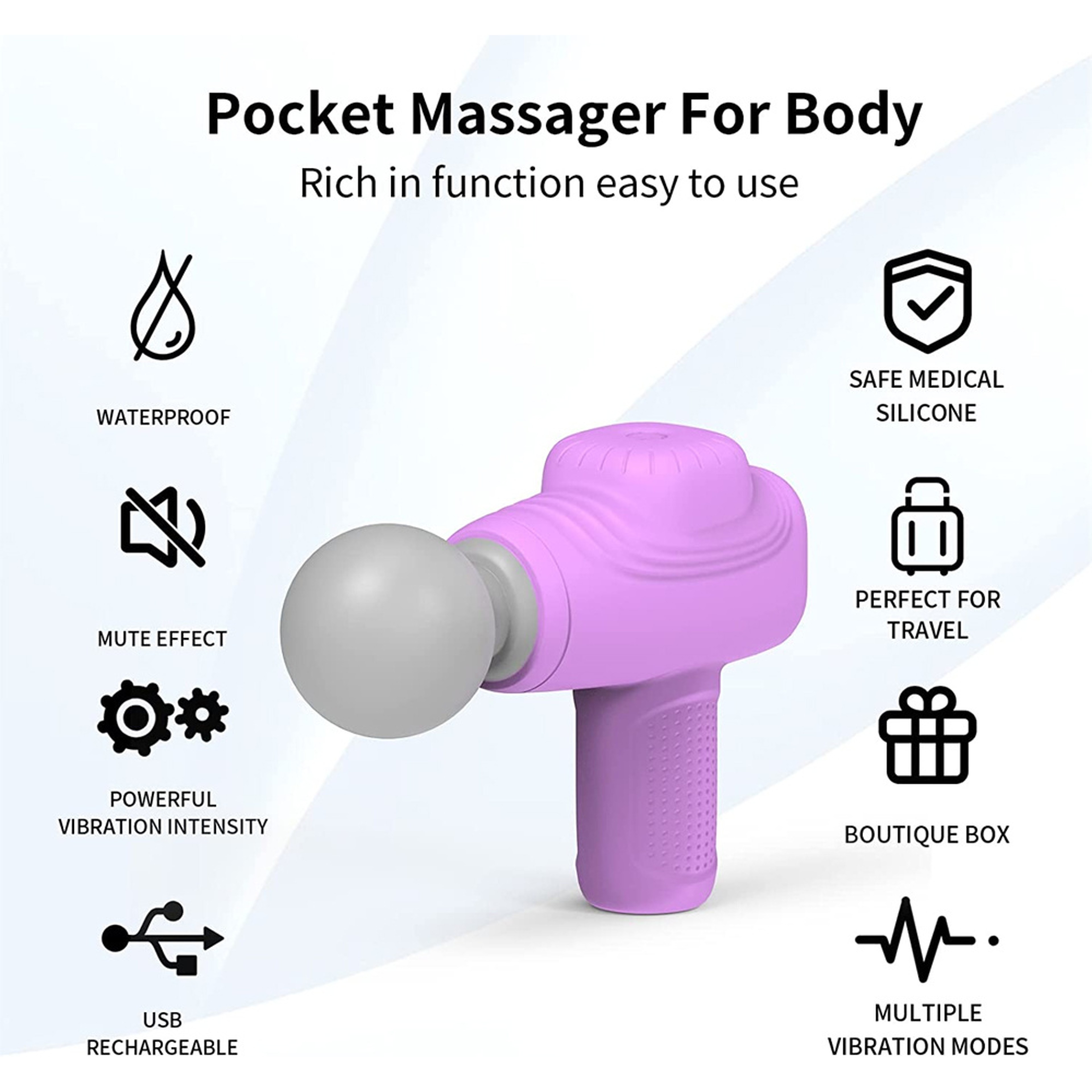 Mode Mini Massage Gun Portable Deep Tissue Muscle Massager 3