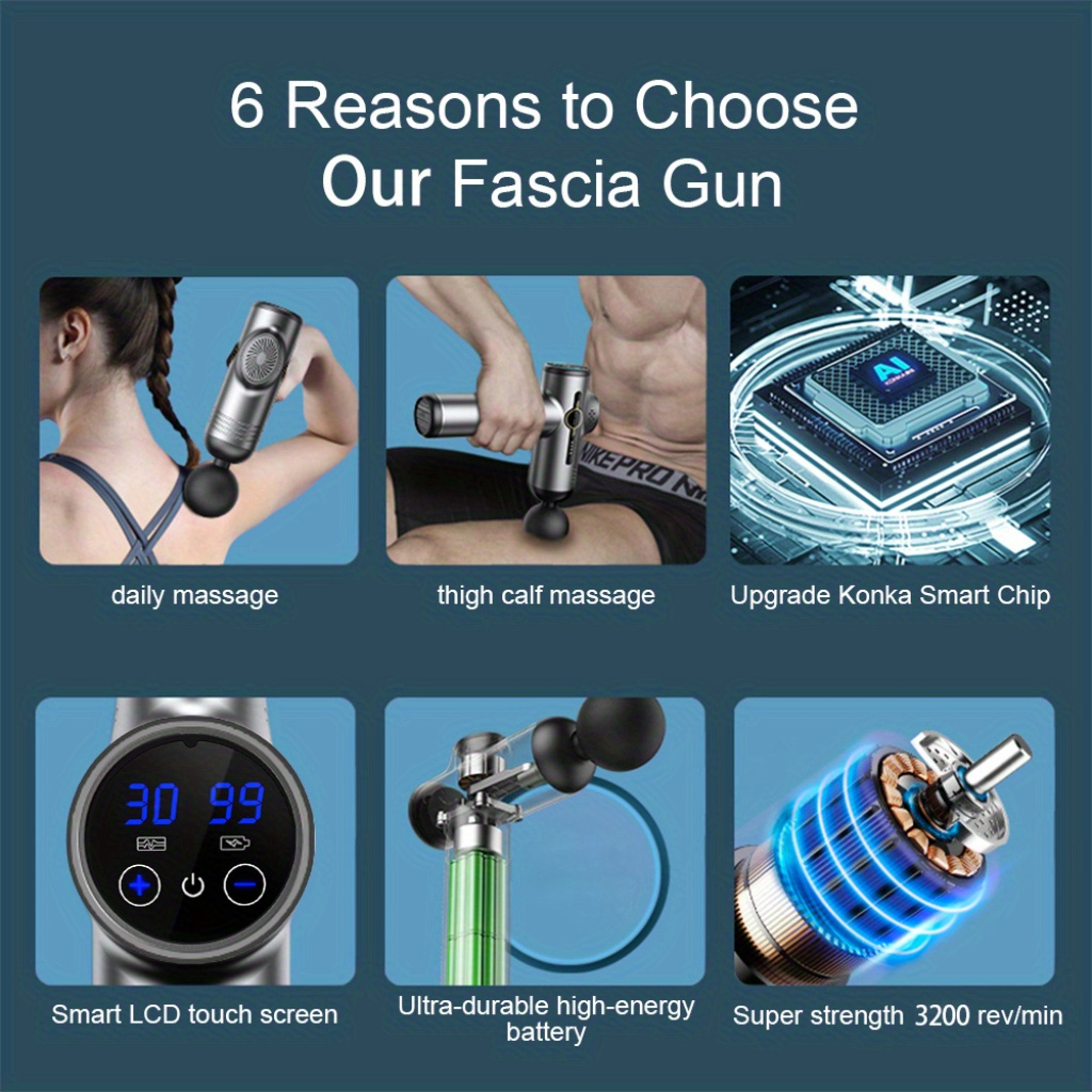 Deep Tissue Massage Gun With 8 Heads For Muscle Recovery 3