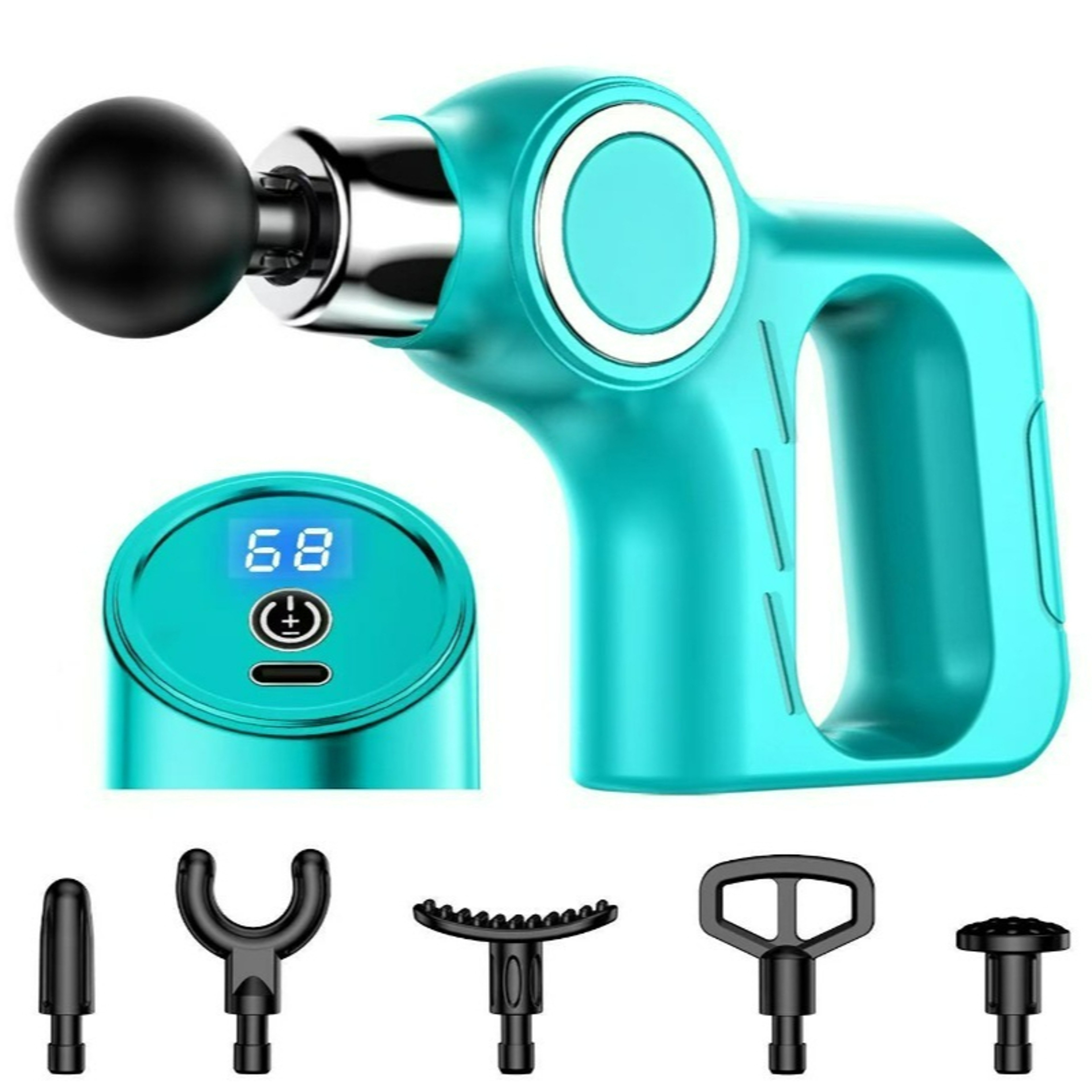 Deep Tissue Massage Gun With LCD Screen And Massage Heads 0