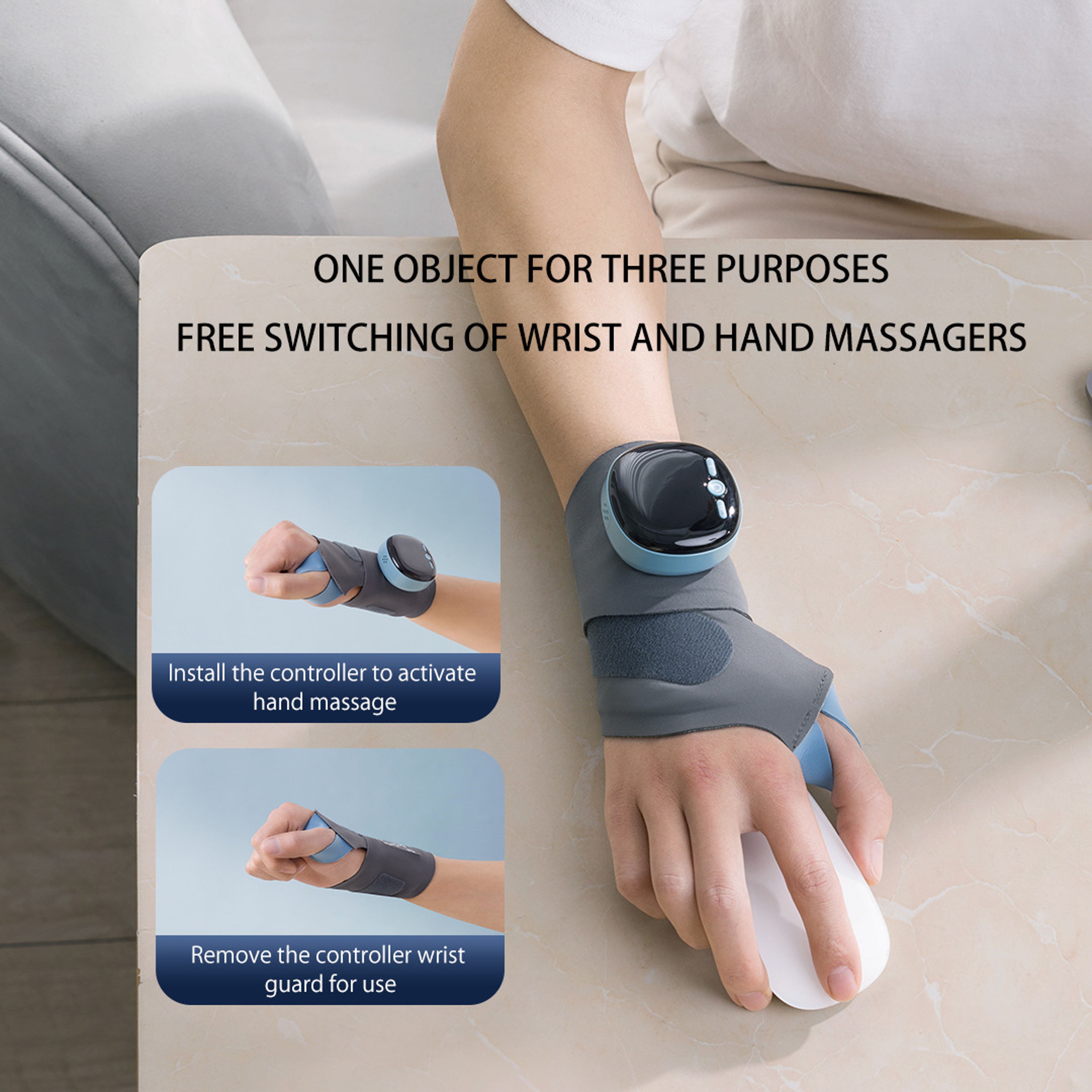 Smart EMS Wrist Massager With Heat Therapy Rechargeable Wrist Support Brace 3