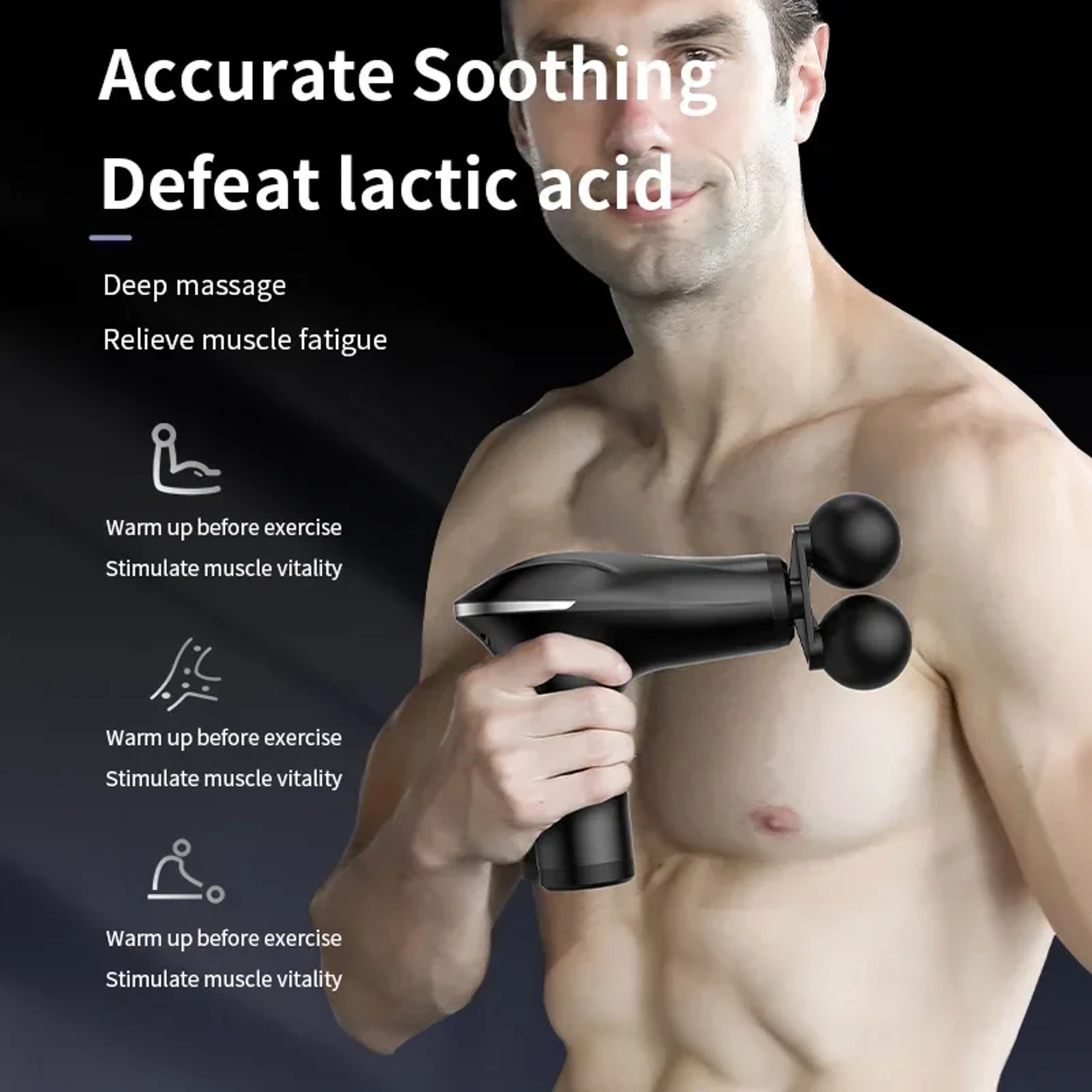 Mini Dual Head Massage Gun Portable Muscle Relief Massager 3