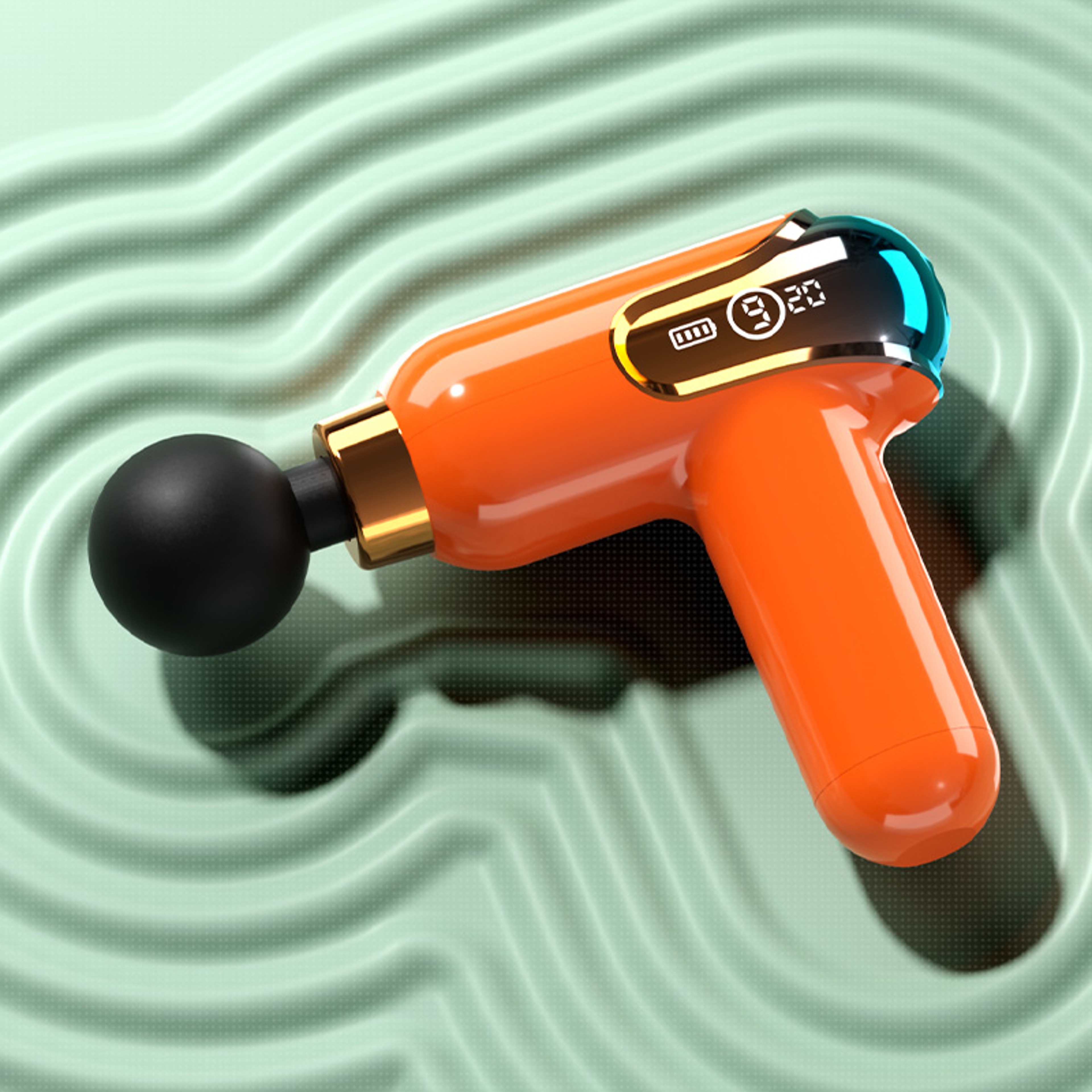 LCD Deep Tissue Massage Gun With Massage Heads And Minute Timer 2