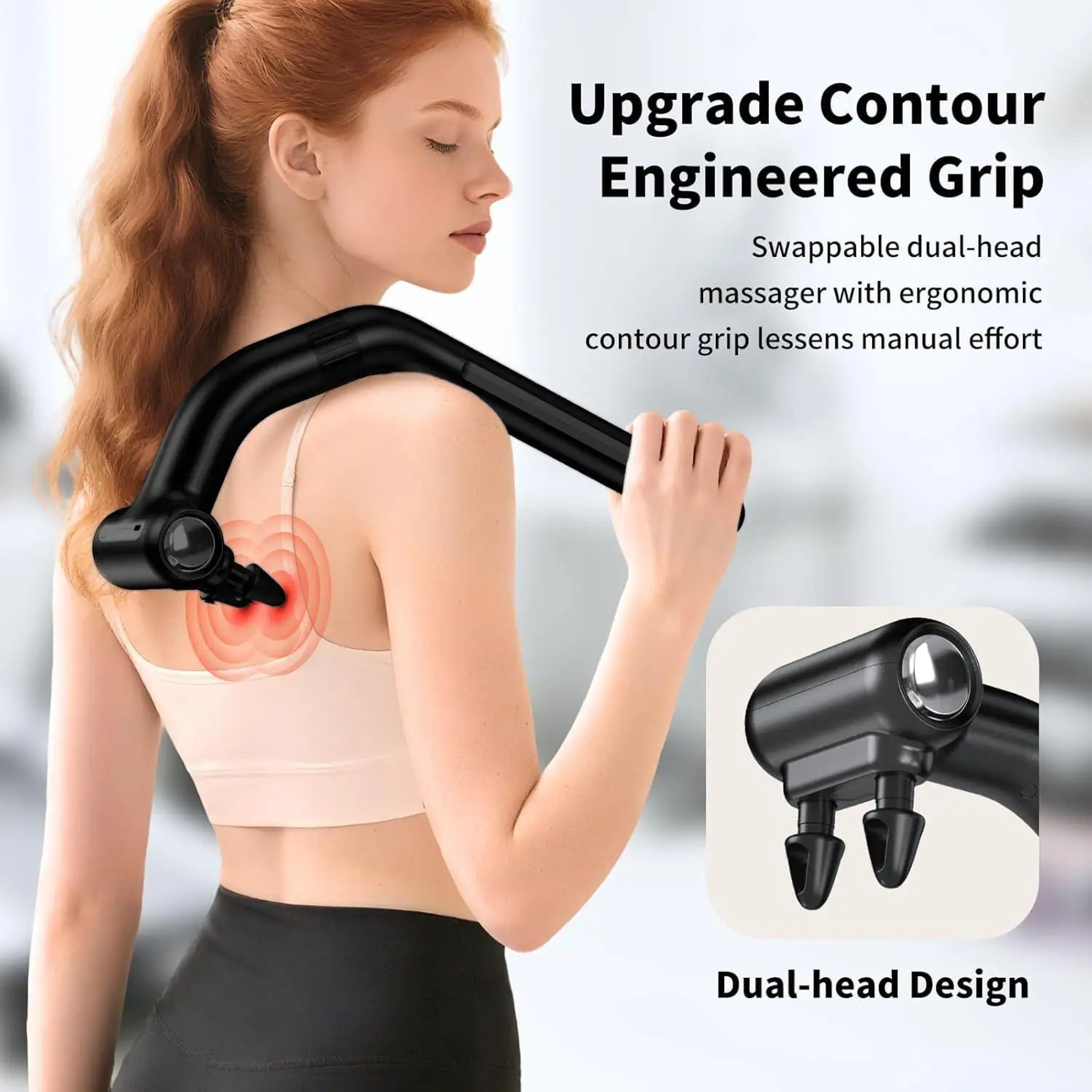 Extended Dual Head Massage Gun Deep Tissue Muscle Massager For Workout Recovery 2