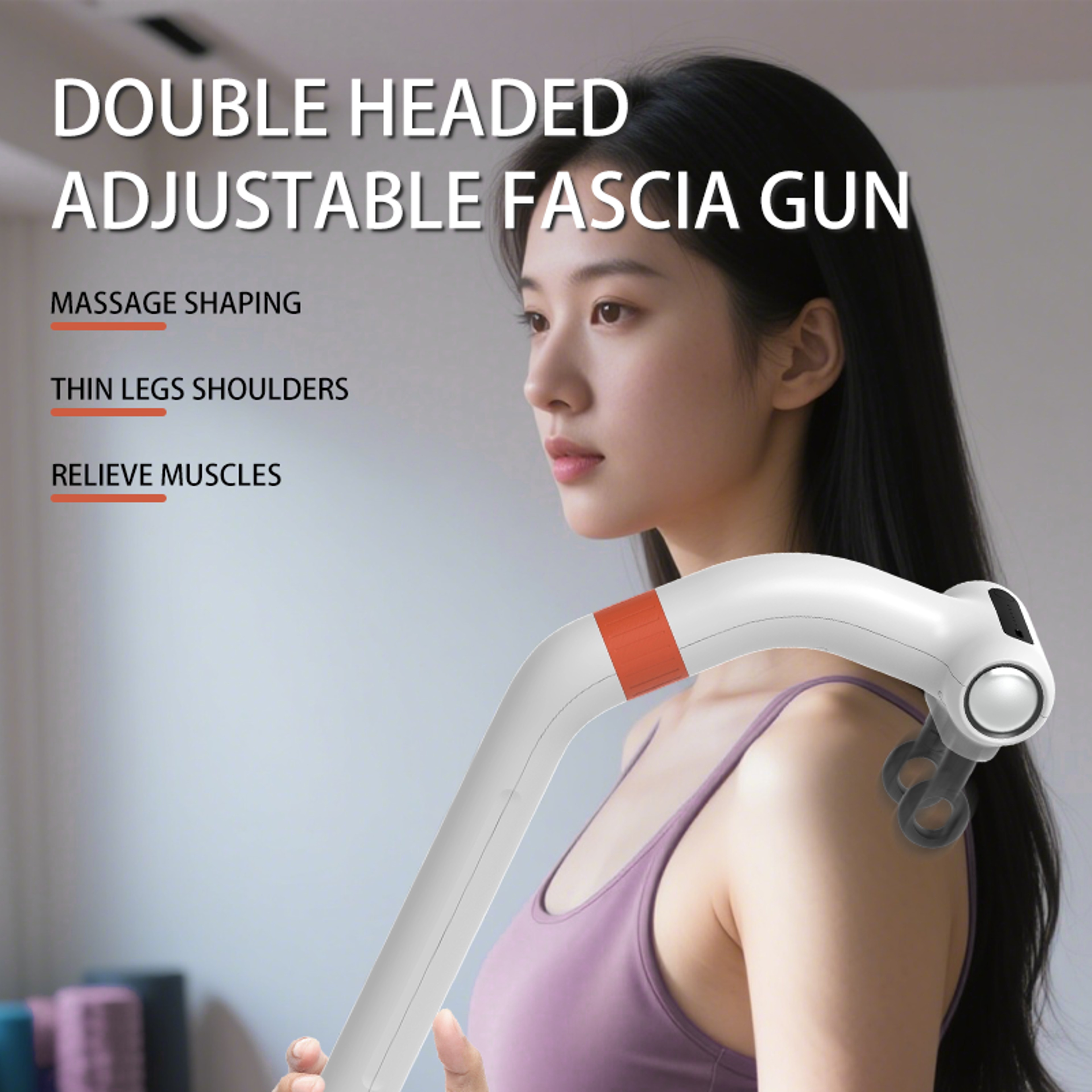 Extended Dual Head Massage Gun Deep Tissue Muscle Massager For Workout Recovery 4