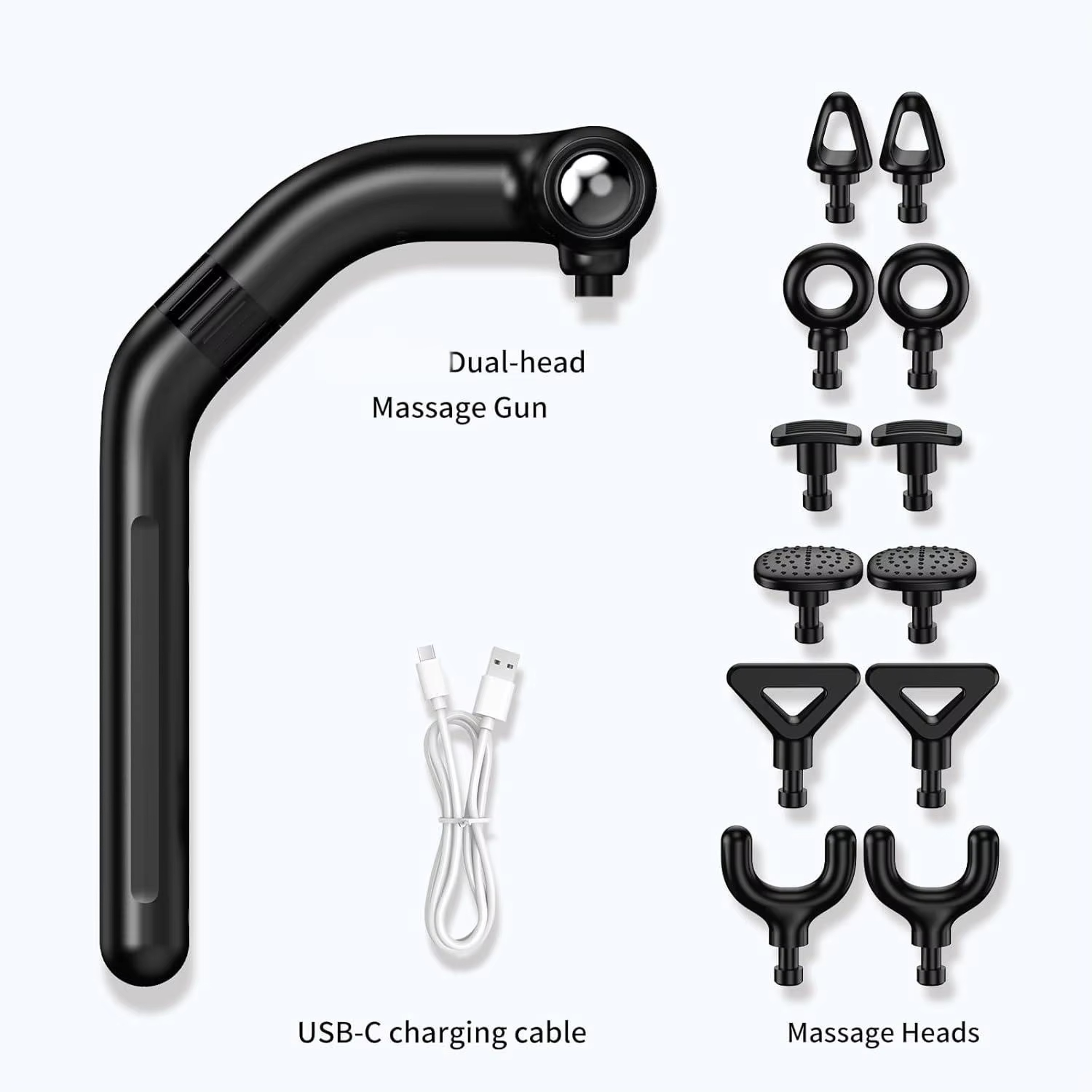 Extended Dual Head Massage Gun Deep Tissue Muscle Massager For Workout Recovery 7