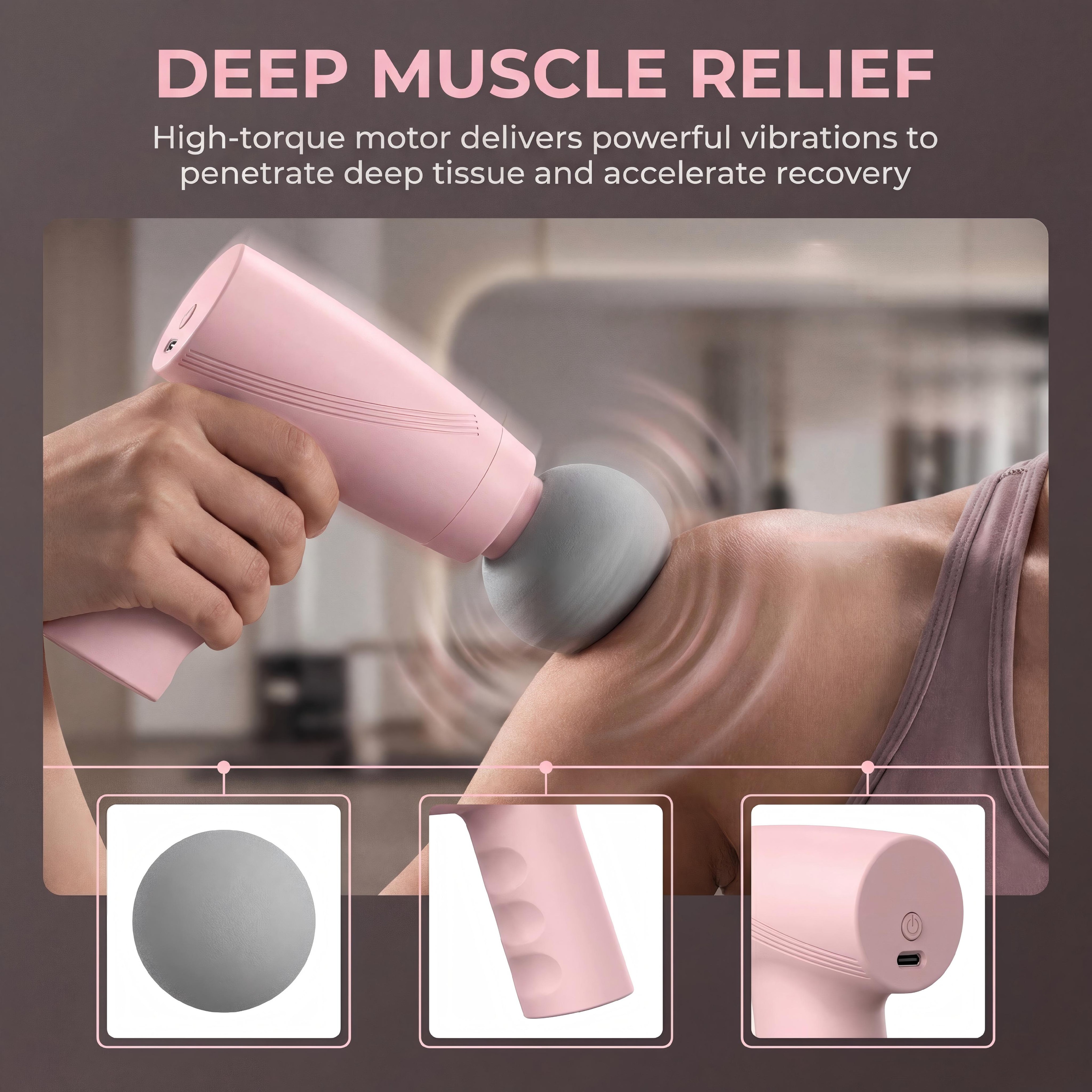 Portable Mini Massage Gun Adjustable Vibration Muscle Massager For Recovery 6
