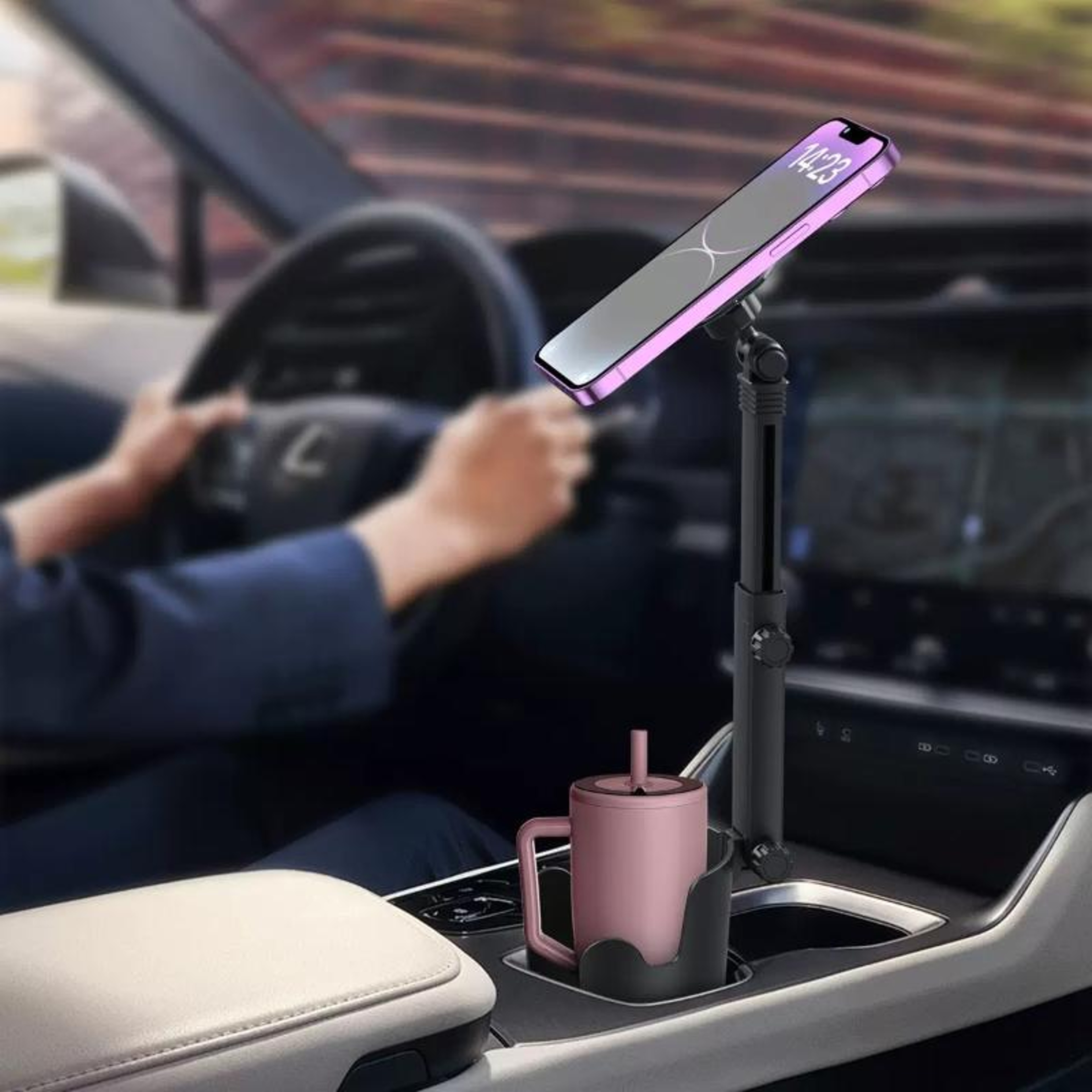 Adjustable Magnetic Car Cup Holder Phone Mount Hands Free Phone Holder 7