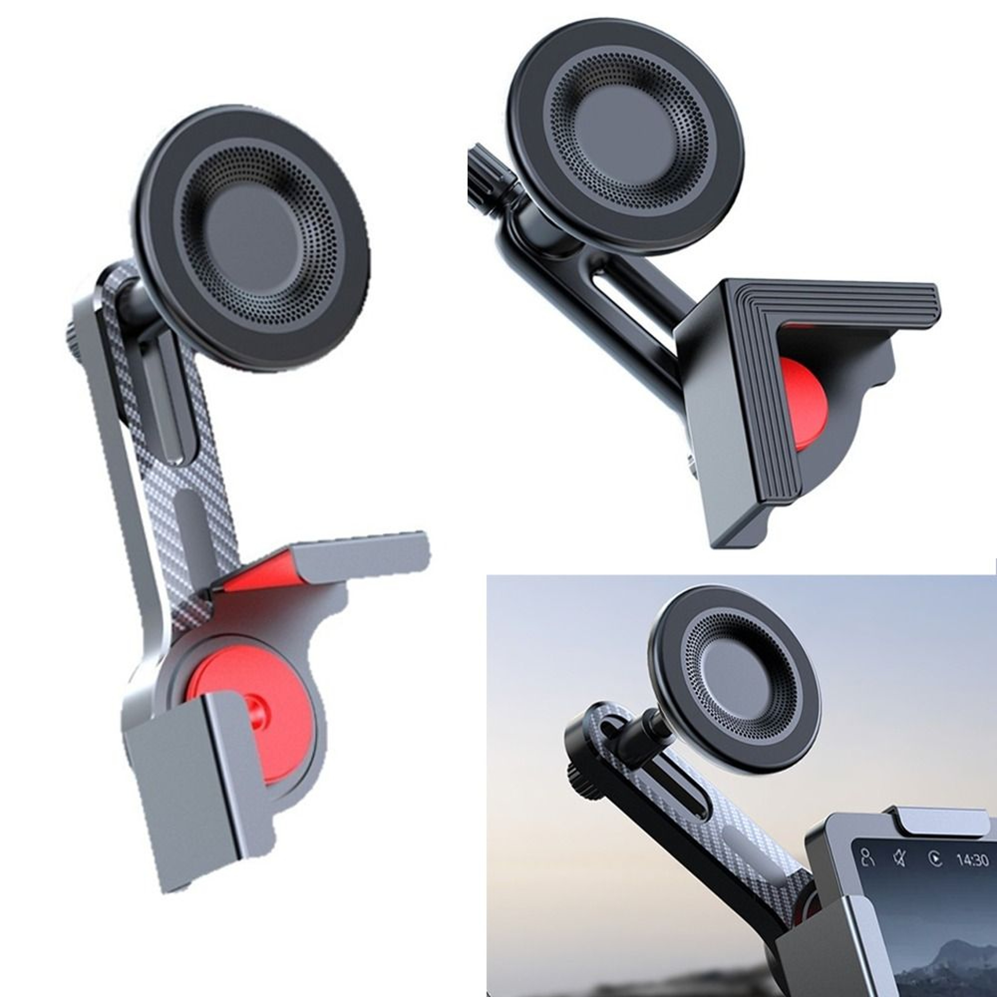 Magnetic Car Phone Holder Rotating Anti Shake Central Screen Mount 4