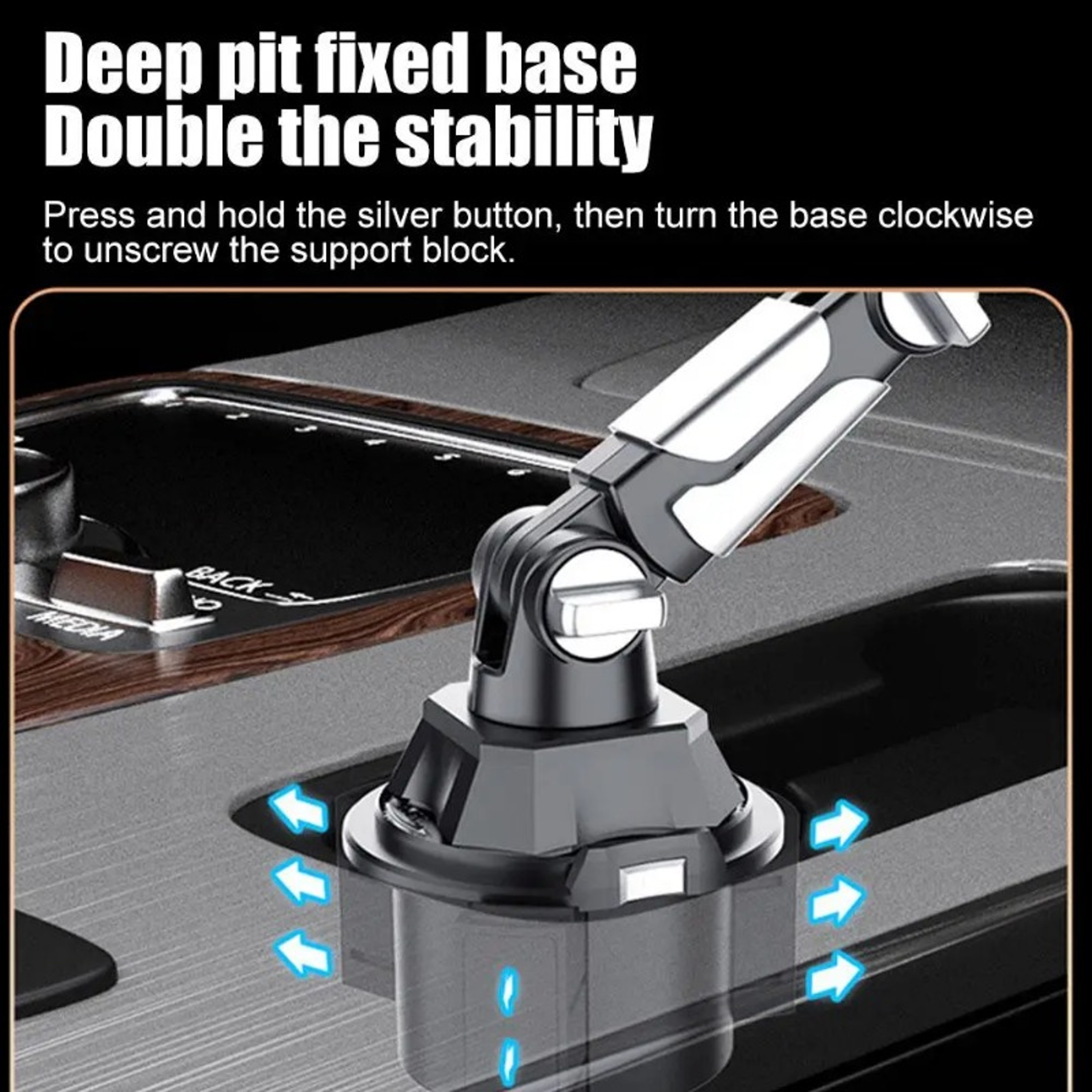 Universal Car Cup Holder Tablet Mount With Adjustable Long Arm And Rotation 3