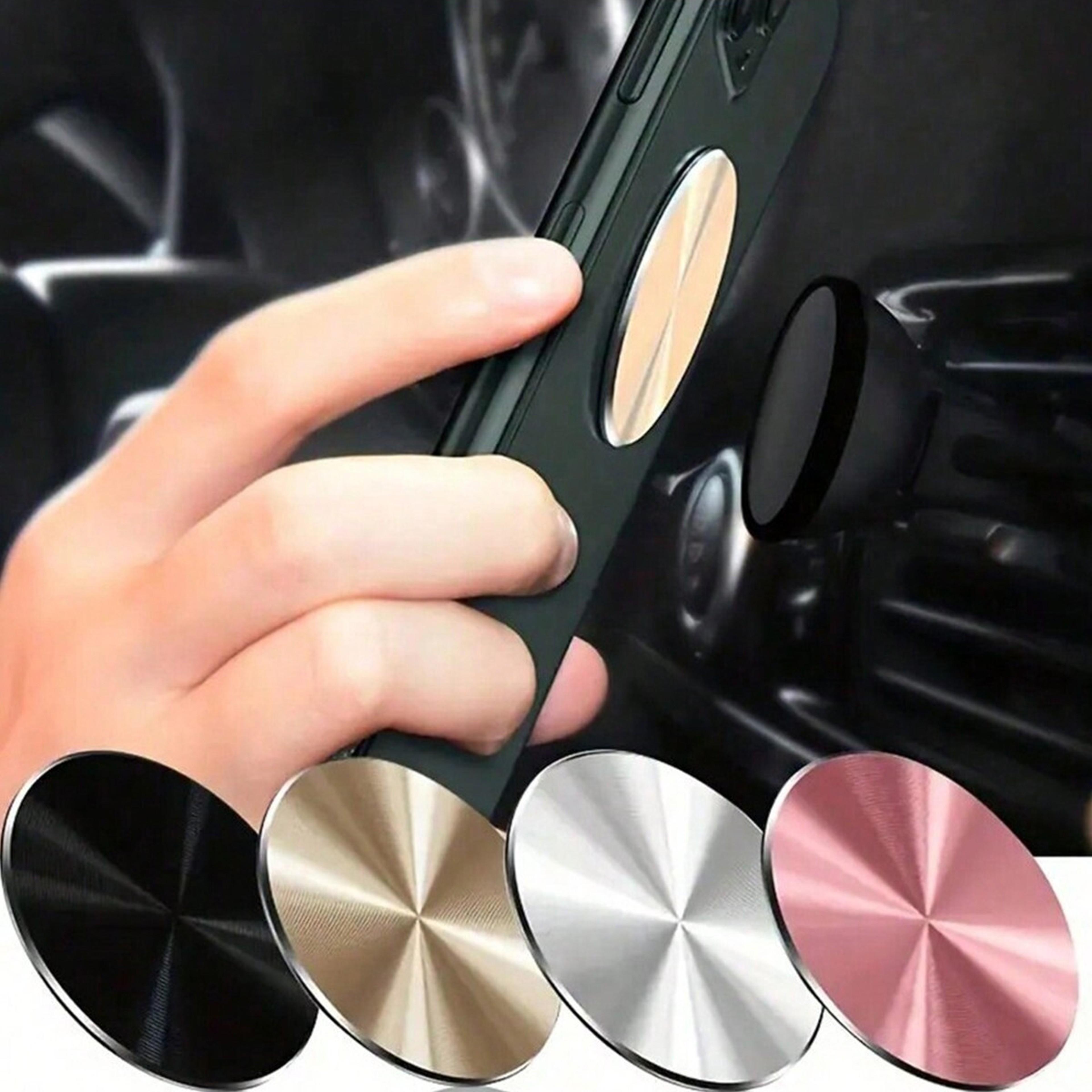 CD Pattern Magnetic Phone Holder Plate Universal Car Mount Magnet Patch 4