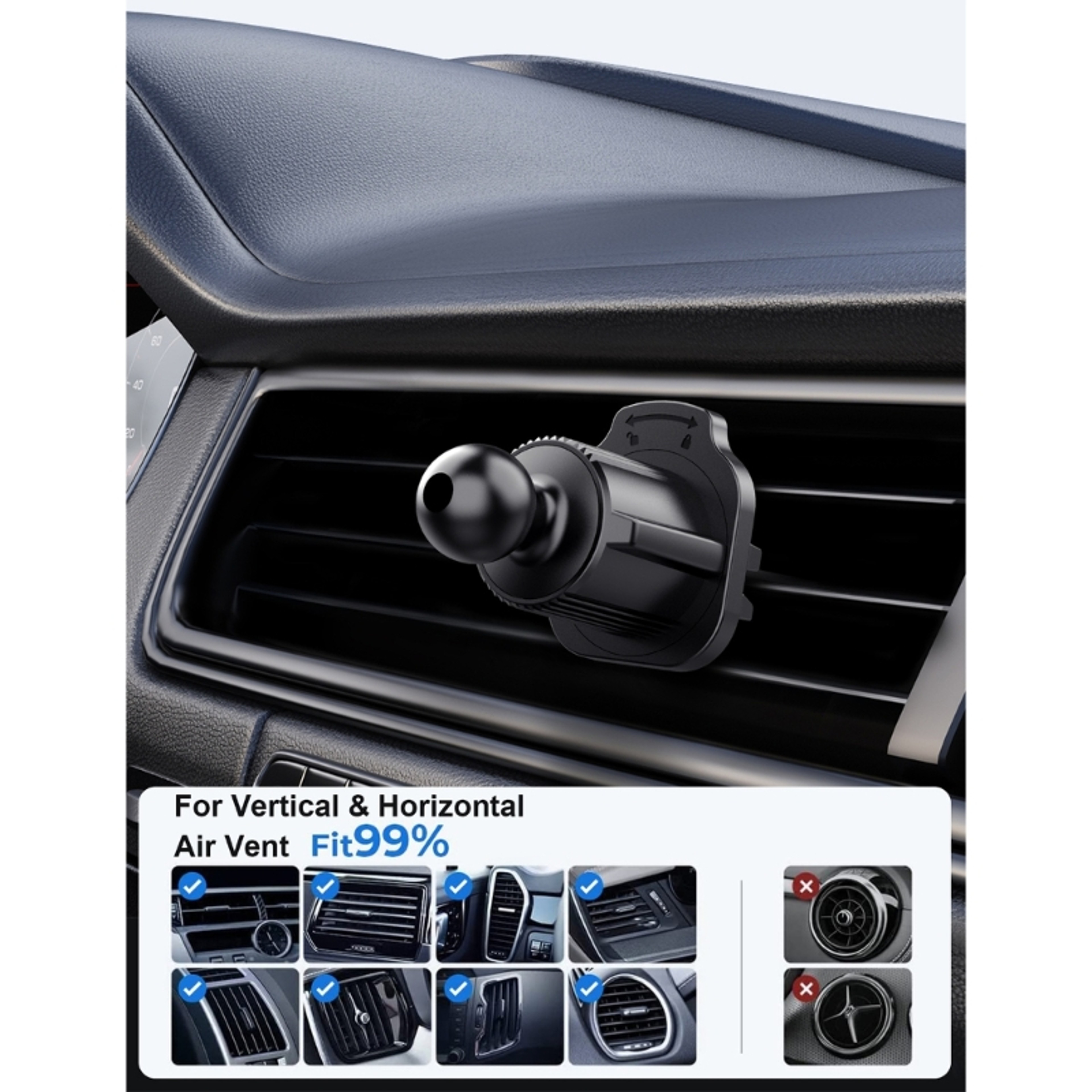 Universal Ball Head Car Air Vent Phone Holder Mount Clip Adapter – view 3