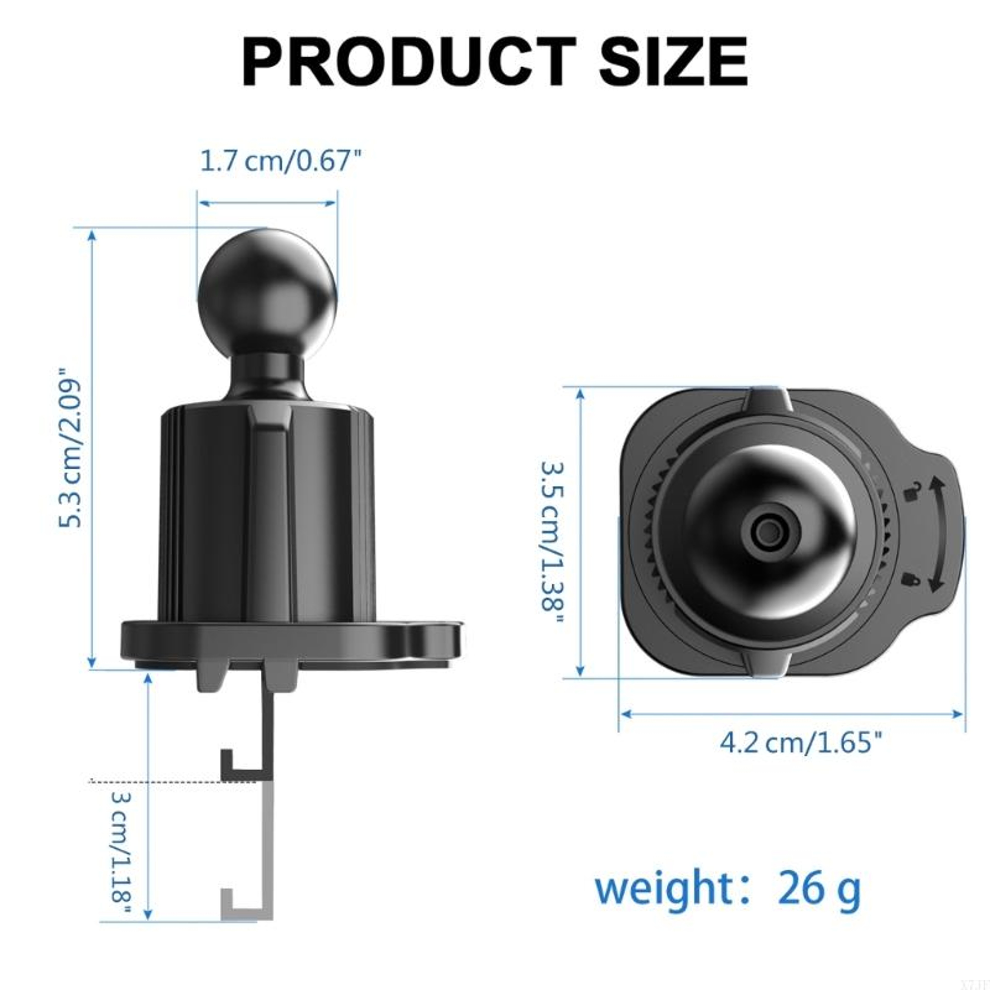 Universal Ball Head Car Air Vent Phone Holder Mount Clip Adapter – view 6