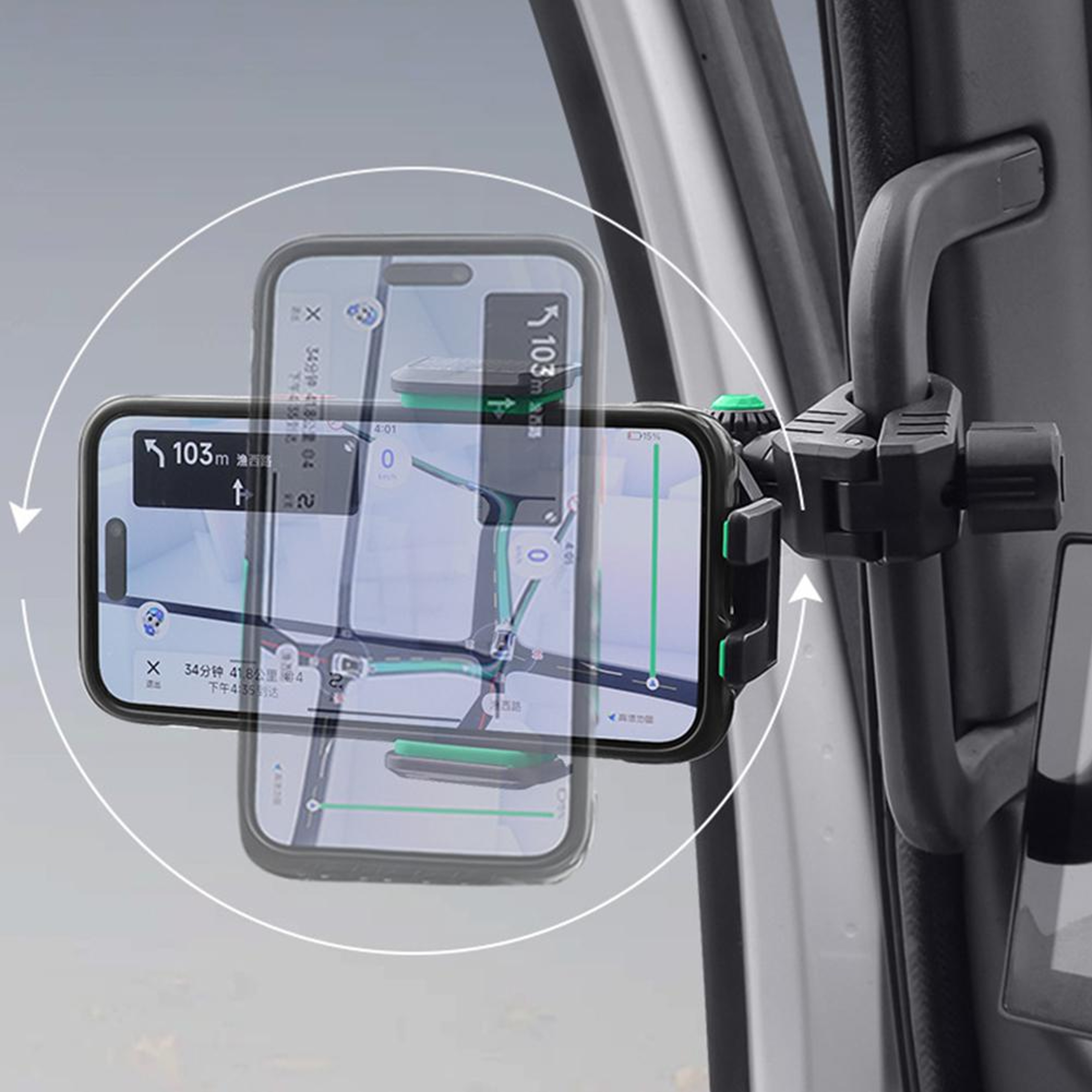 Heavy Duty Truck Phone Holder Adjustable Shockproof Excavator Forklift Phone Mount 9
