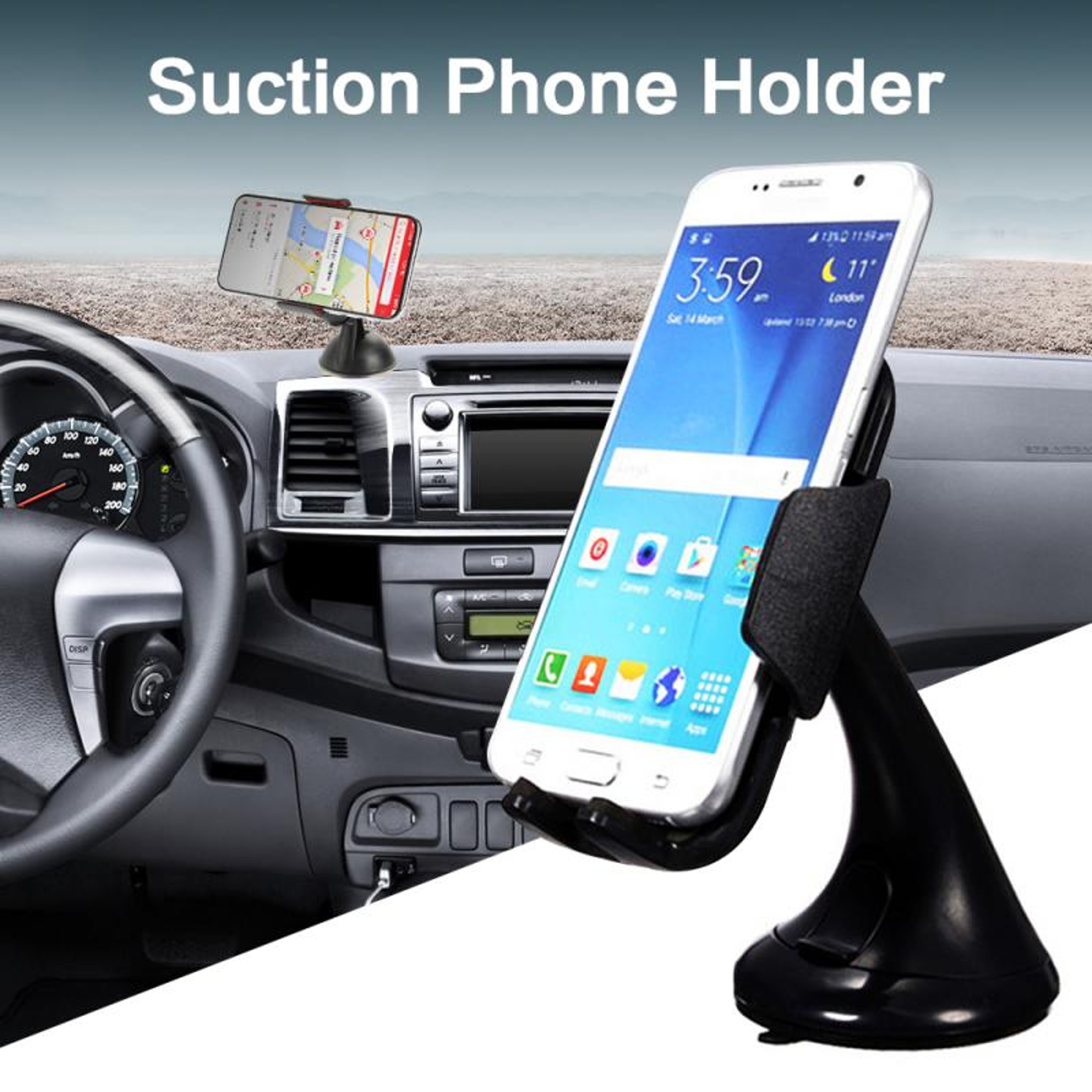 Universal Suction Cup Car Phone Holder Windshield GPS Mount For Cars And Trucks 2