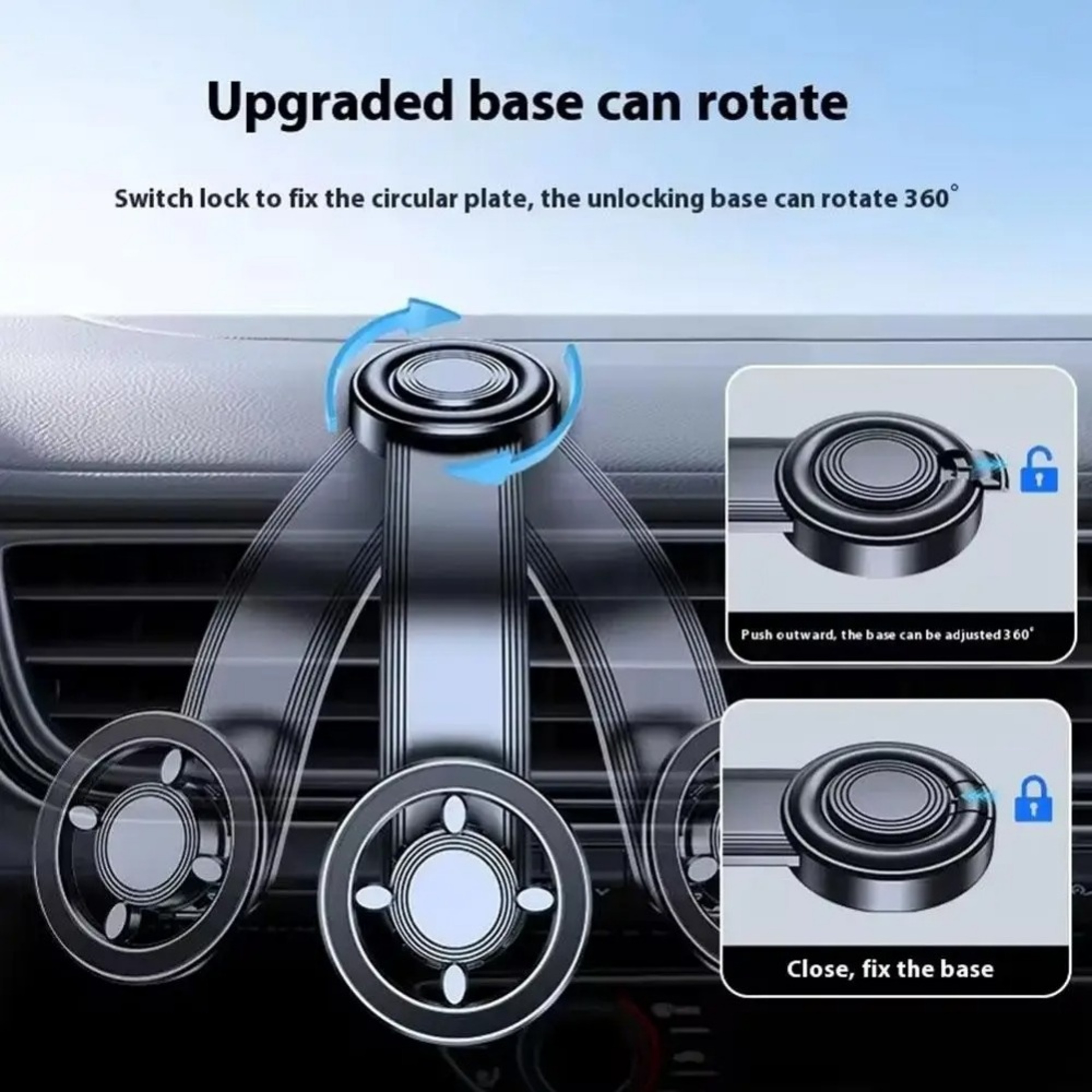 Multifunctional Magnetic Car Phone Holder Air Vent Dashboard Navigation Mount 5