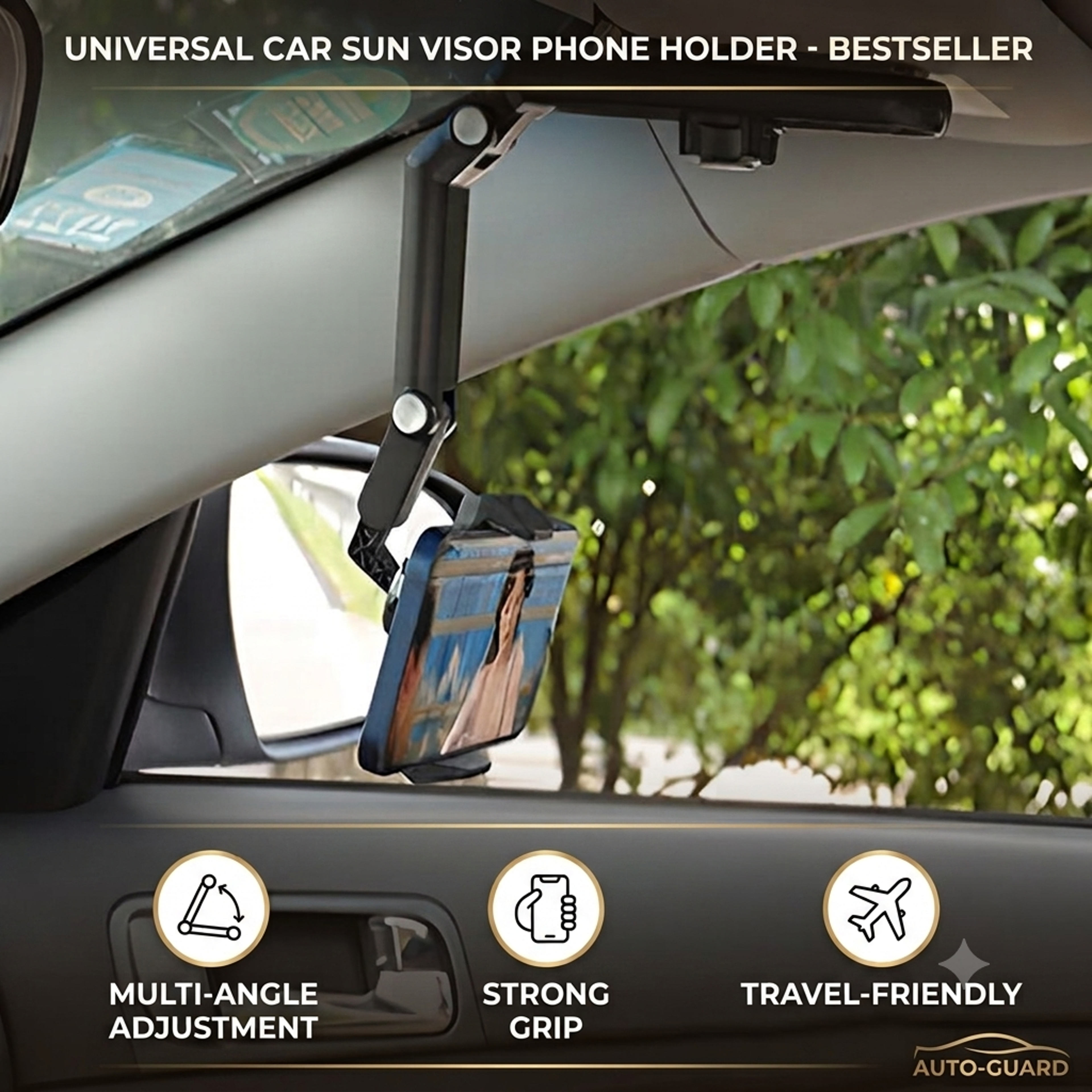 Adjustable Car Phone Holder Sun Visor Clip Mount For GPS Navigation 6