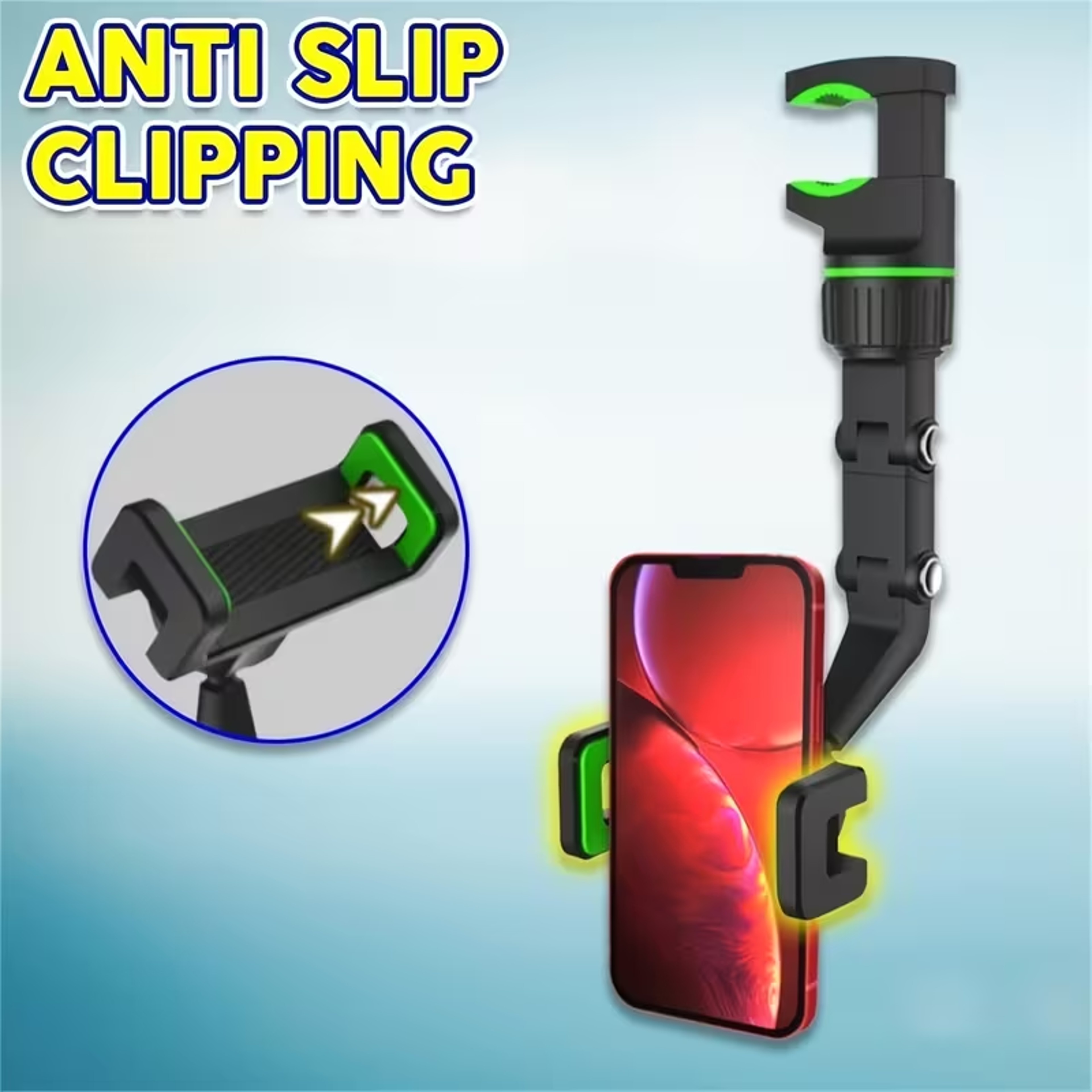 Rearview Mirror Phone Holder Retractable Universal Car Phone Mount 2