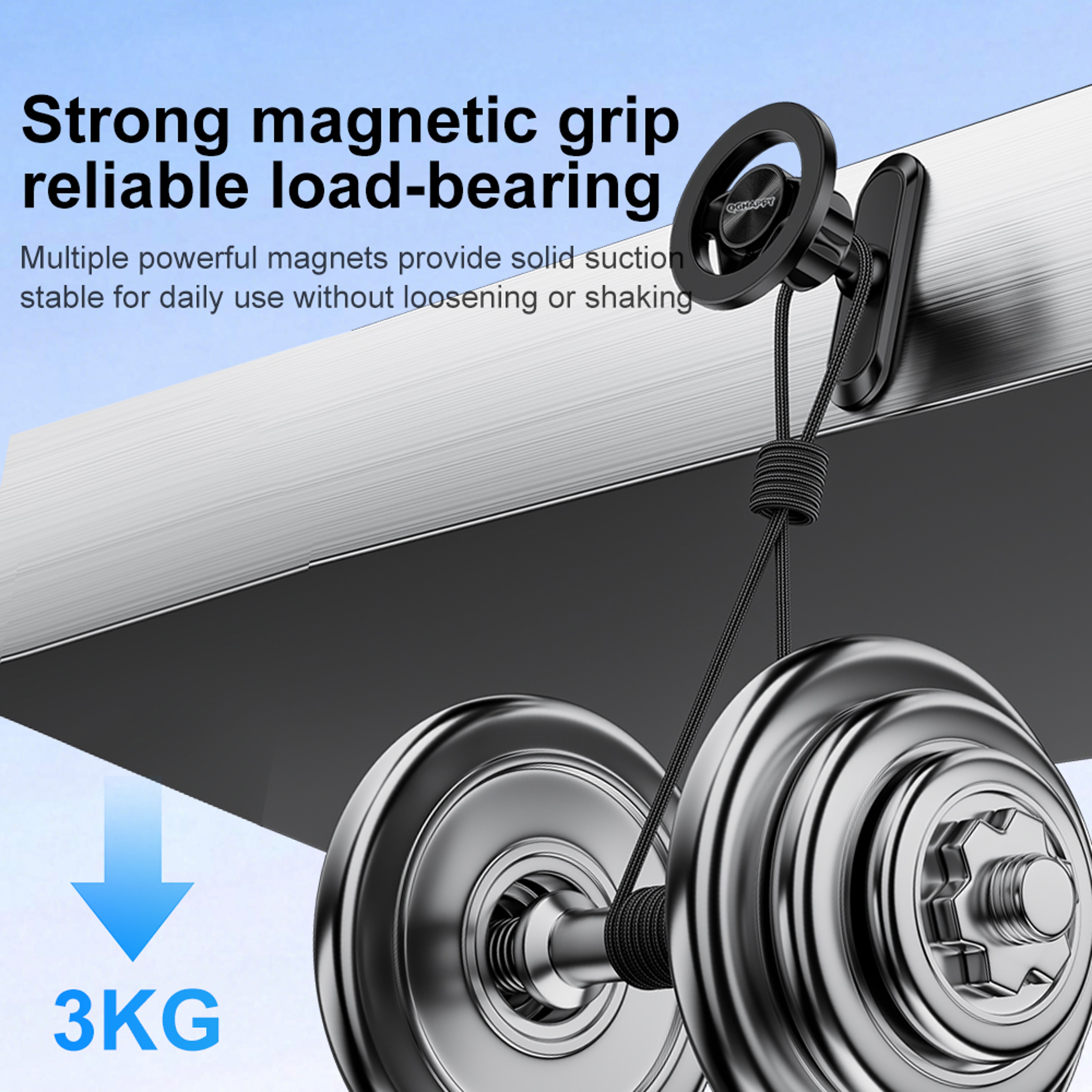 Dual Magnetic Car Phone Holder Adjustable MagSafe Metal Mount 4