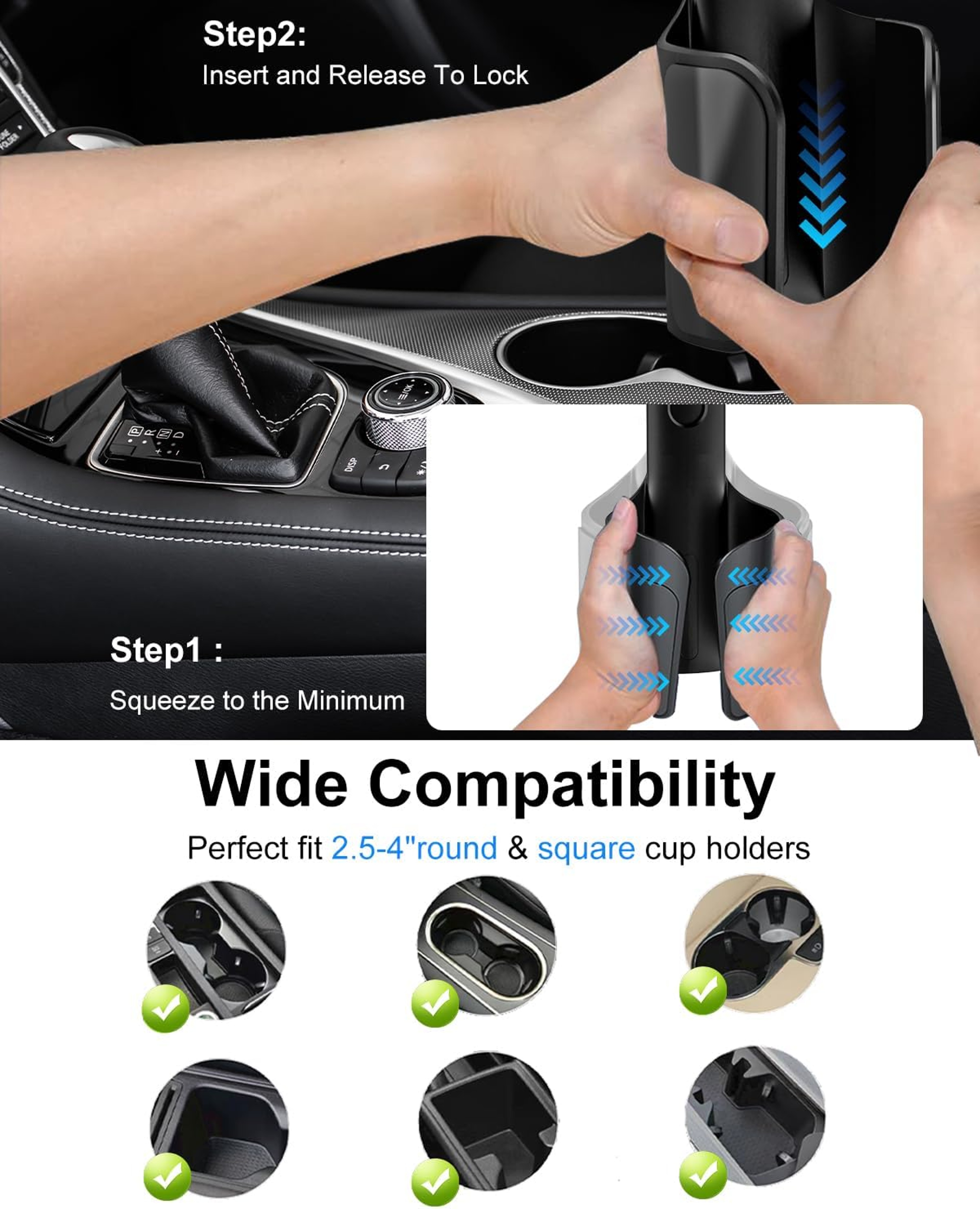 Universal Car Cup Holder Phone Mount Adjustable Long Neck Phone Holder 2