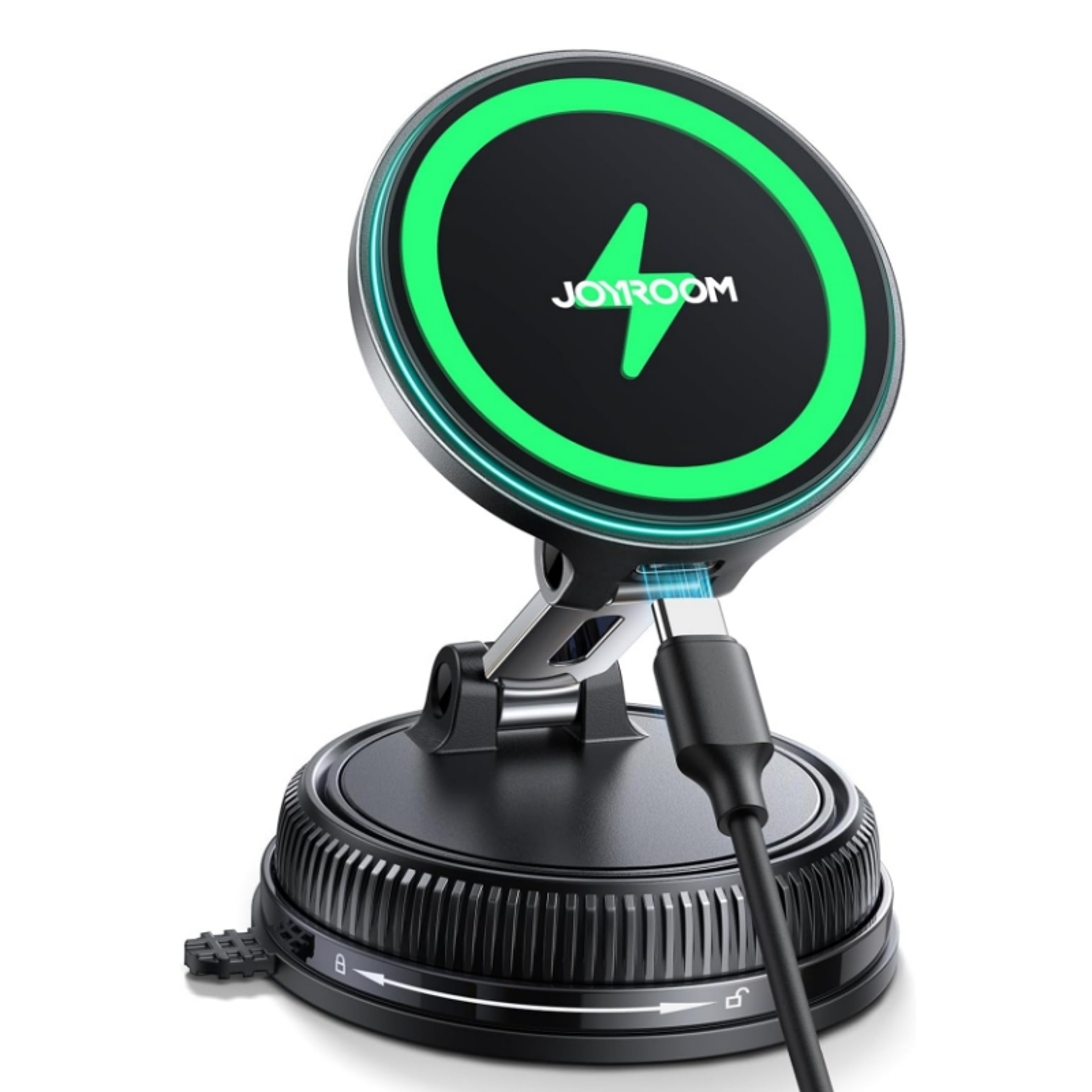 Fast Charging Magnetic Car Phone Holder With Vacuum Suction And Rotation 0