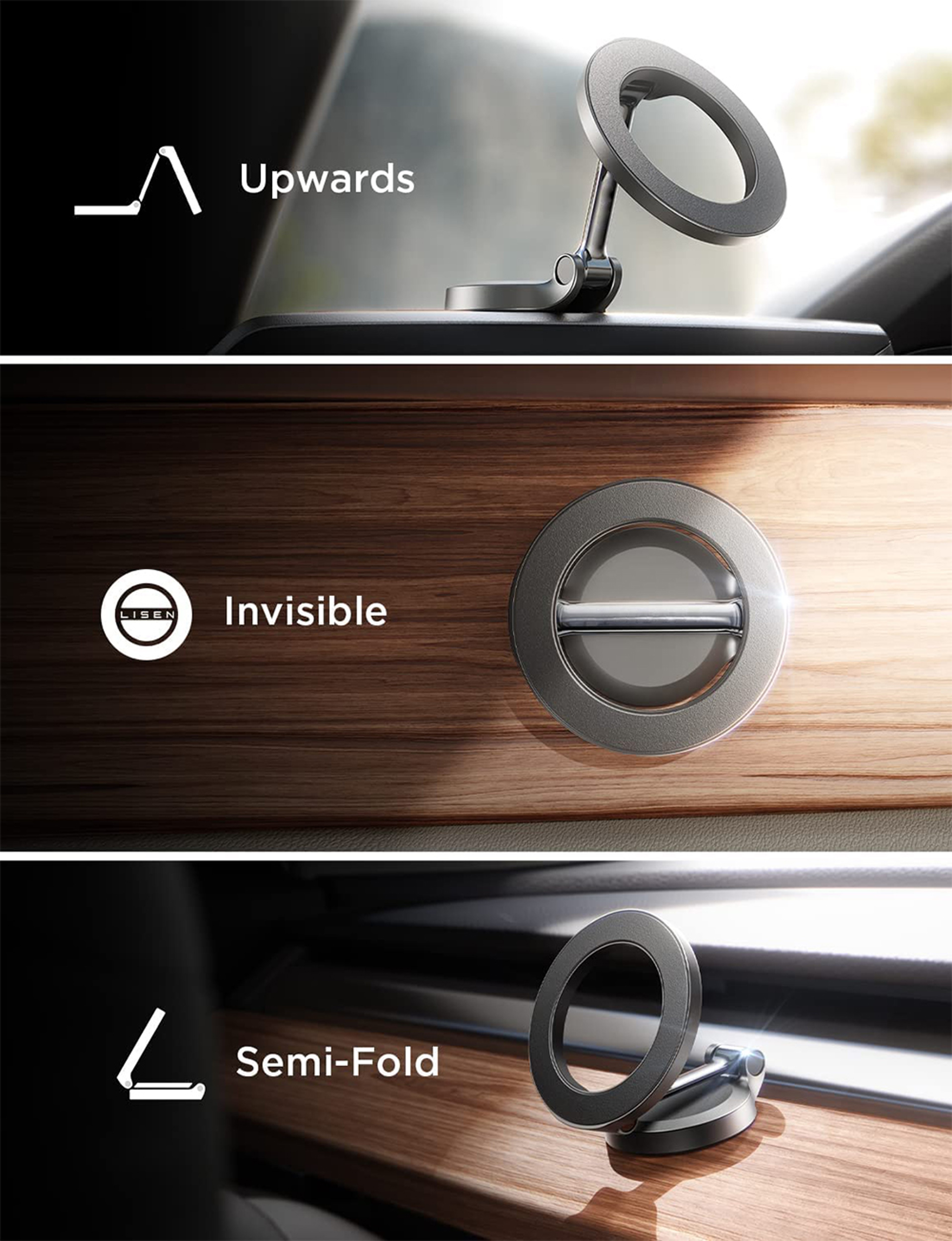 MagSafe Car Phone Holder Magnetic Dashboard Mount For IPhone 3
