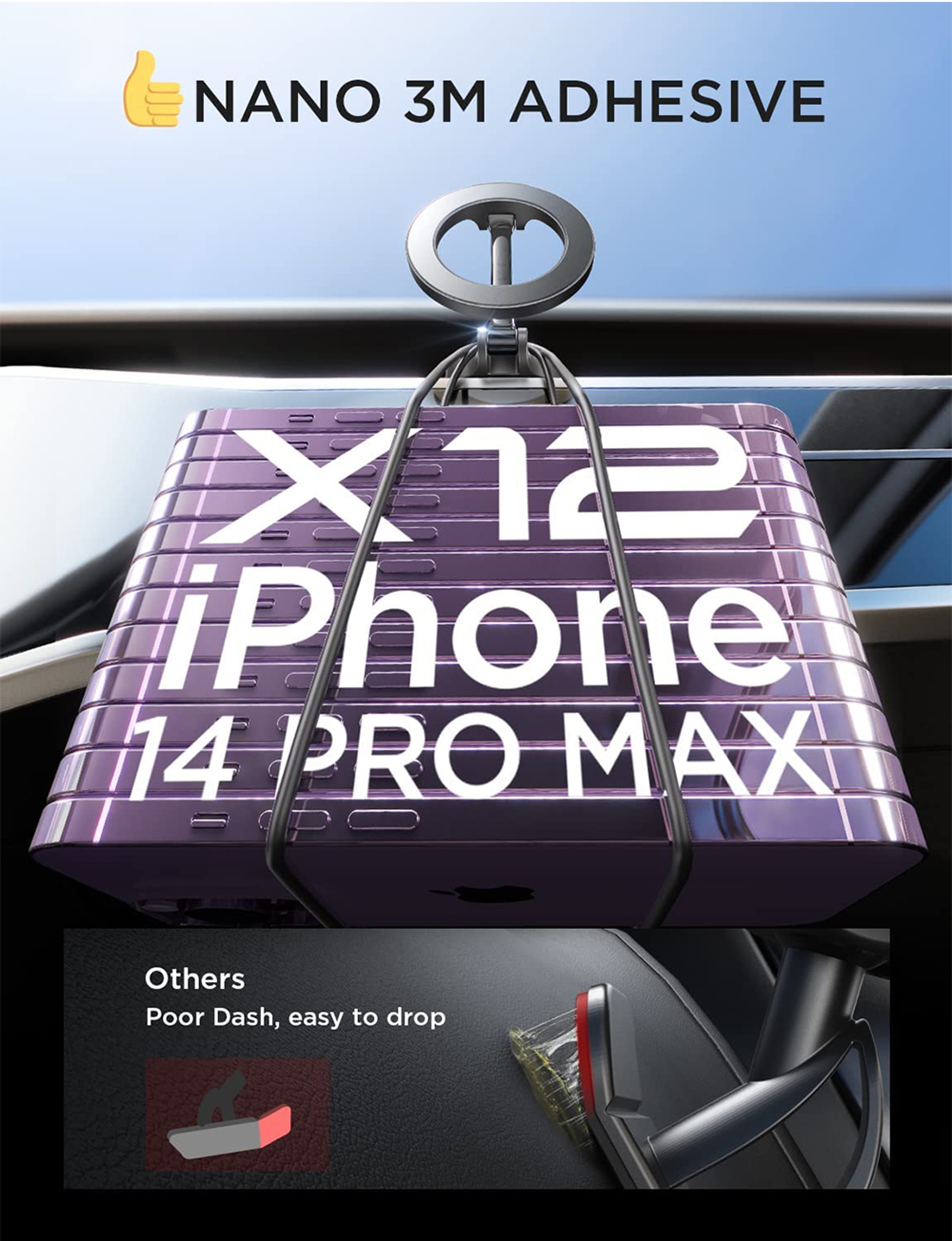 MagSafe Car Phone Holder Magnetic Dashboard Mount For IPhone 5