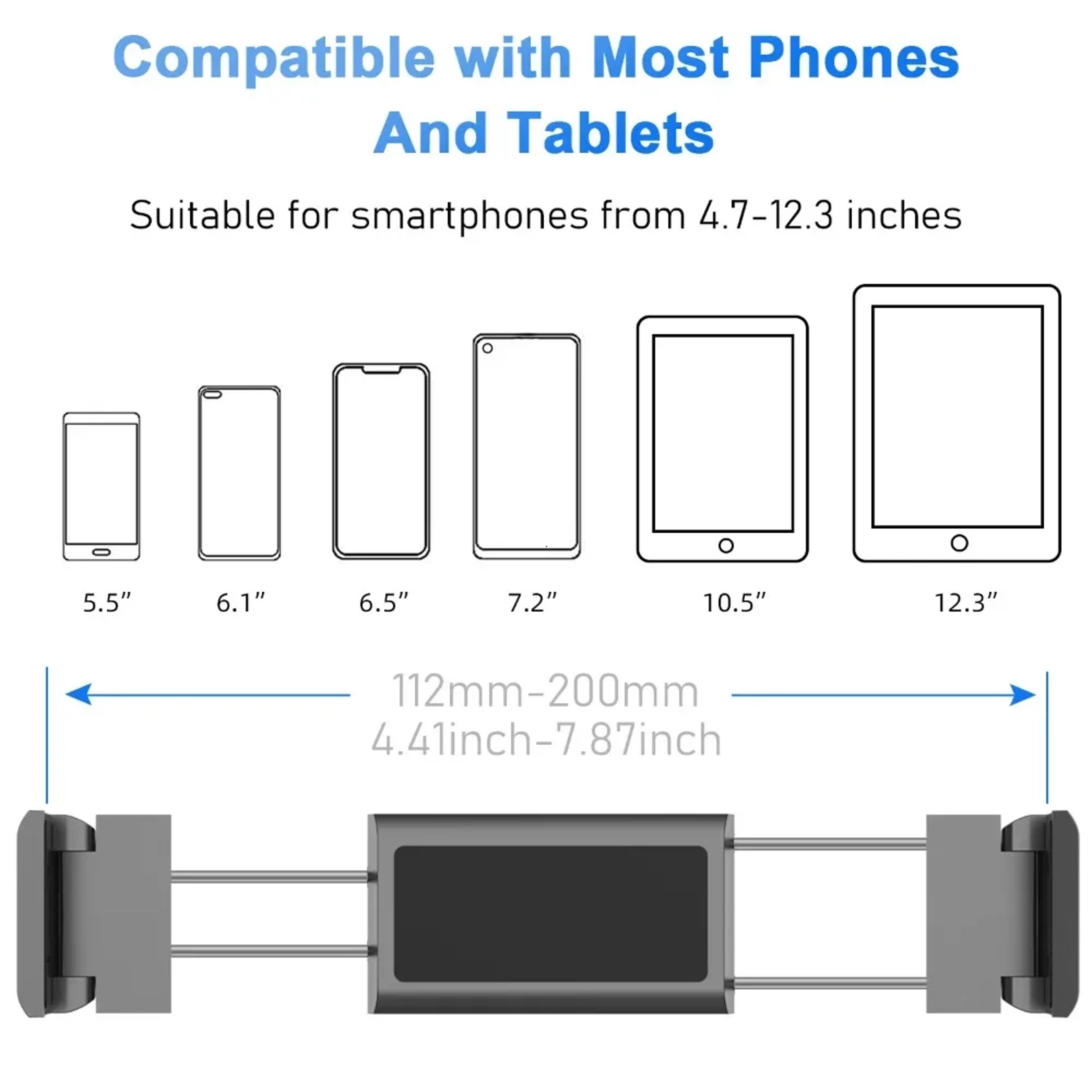 Adjustable Car Headrest Tablet Holder Back Seat Phone And IPad Mount 6