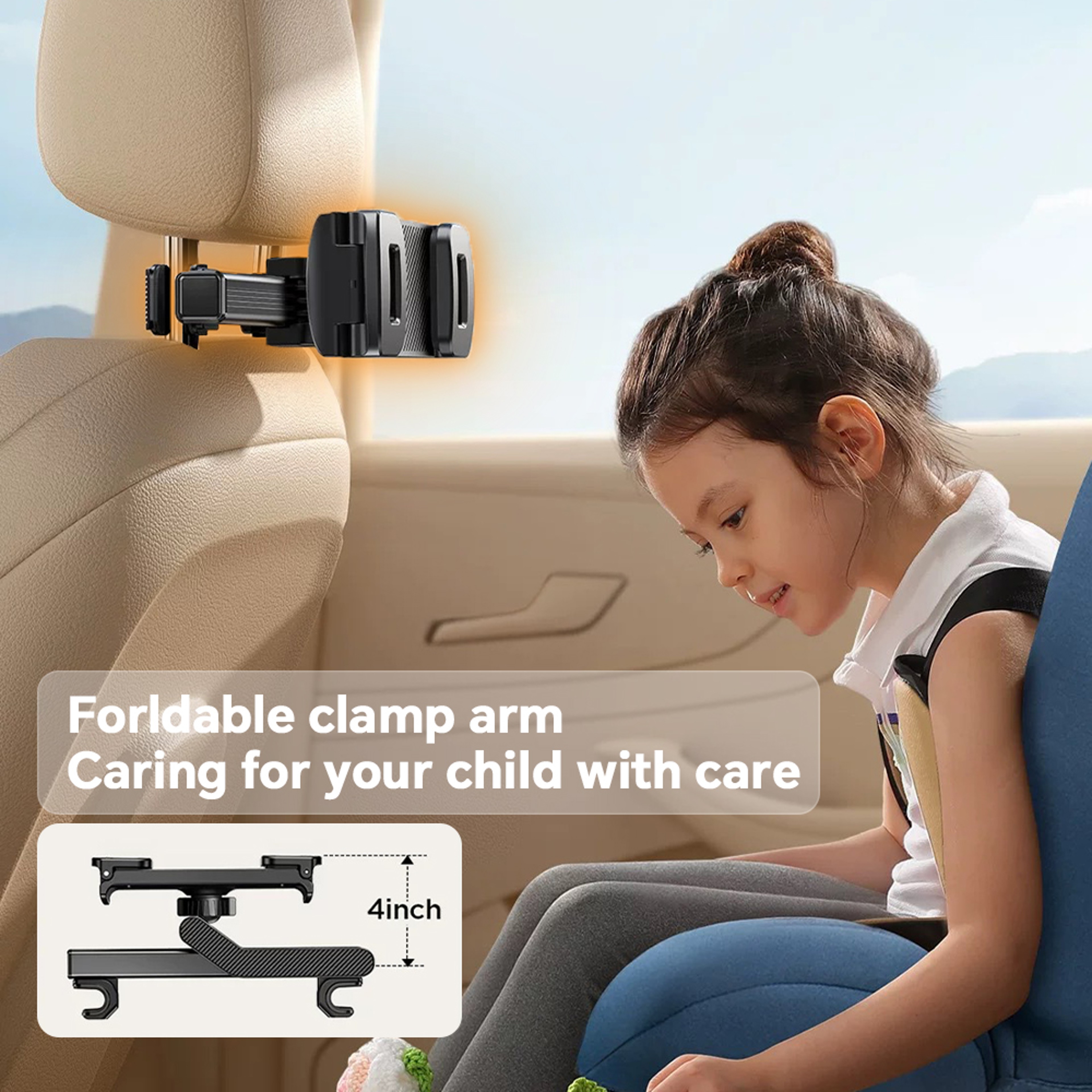 Car Headrest Tablet Holder Adjustable Phone Mount For Devices 4