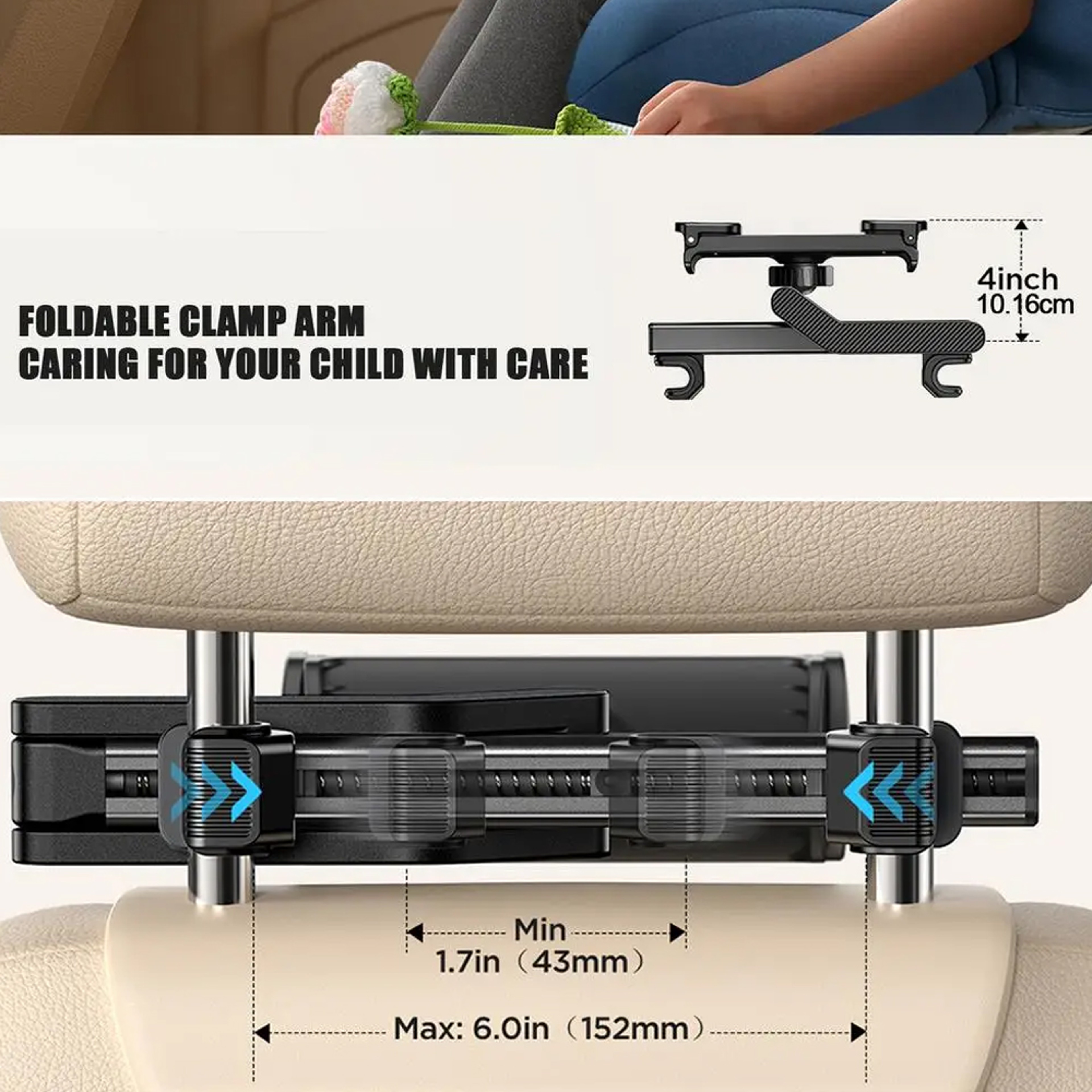 Car Headrest Tablet Holder Adjustable Phone Mount For Devices 5