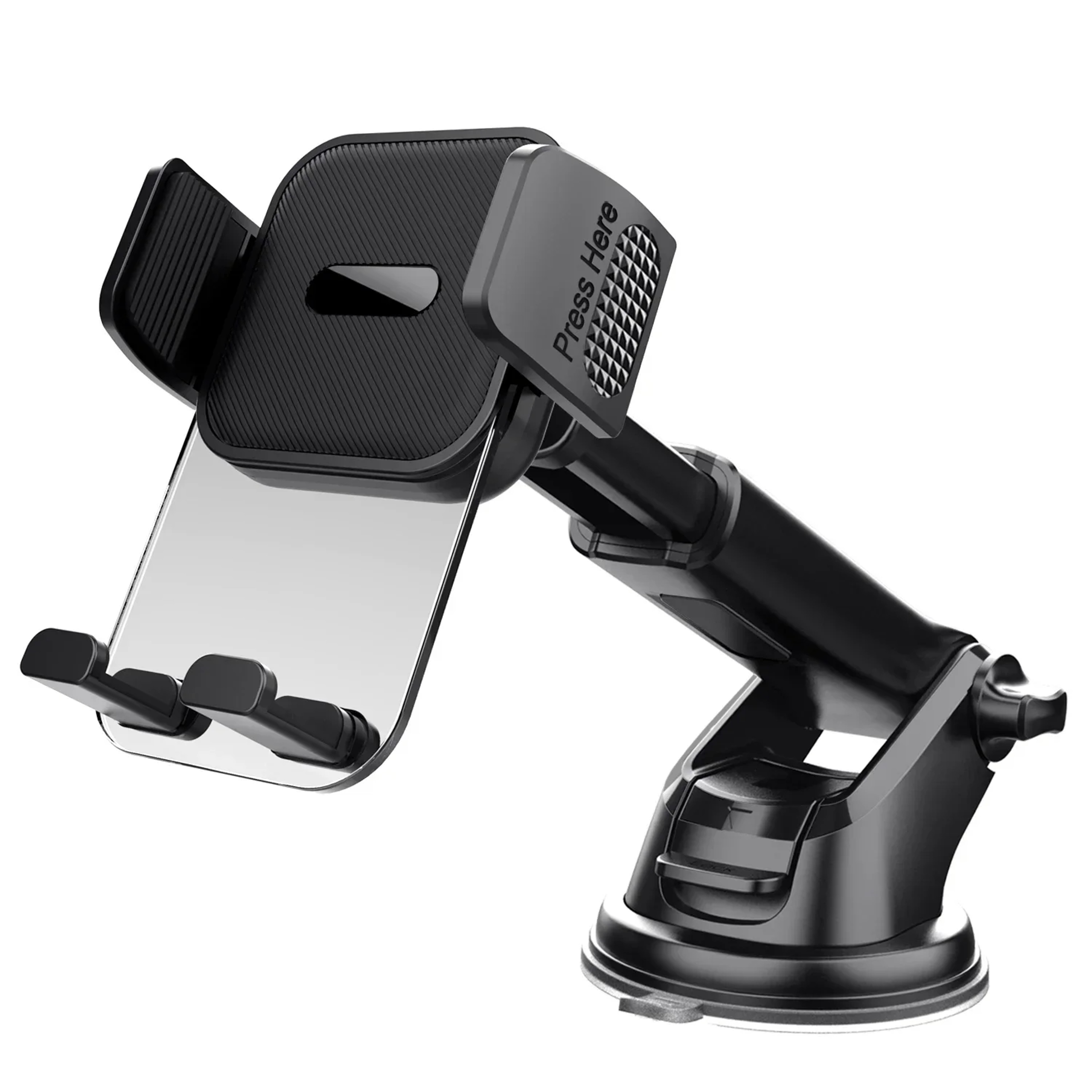 Universal Car Phone Holder Dashboard Windshield Mount With Adjustable Grip 1