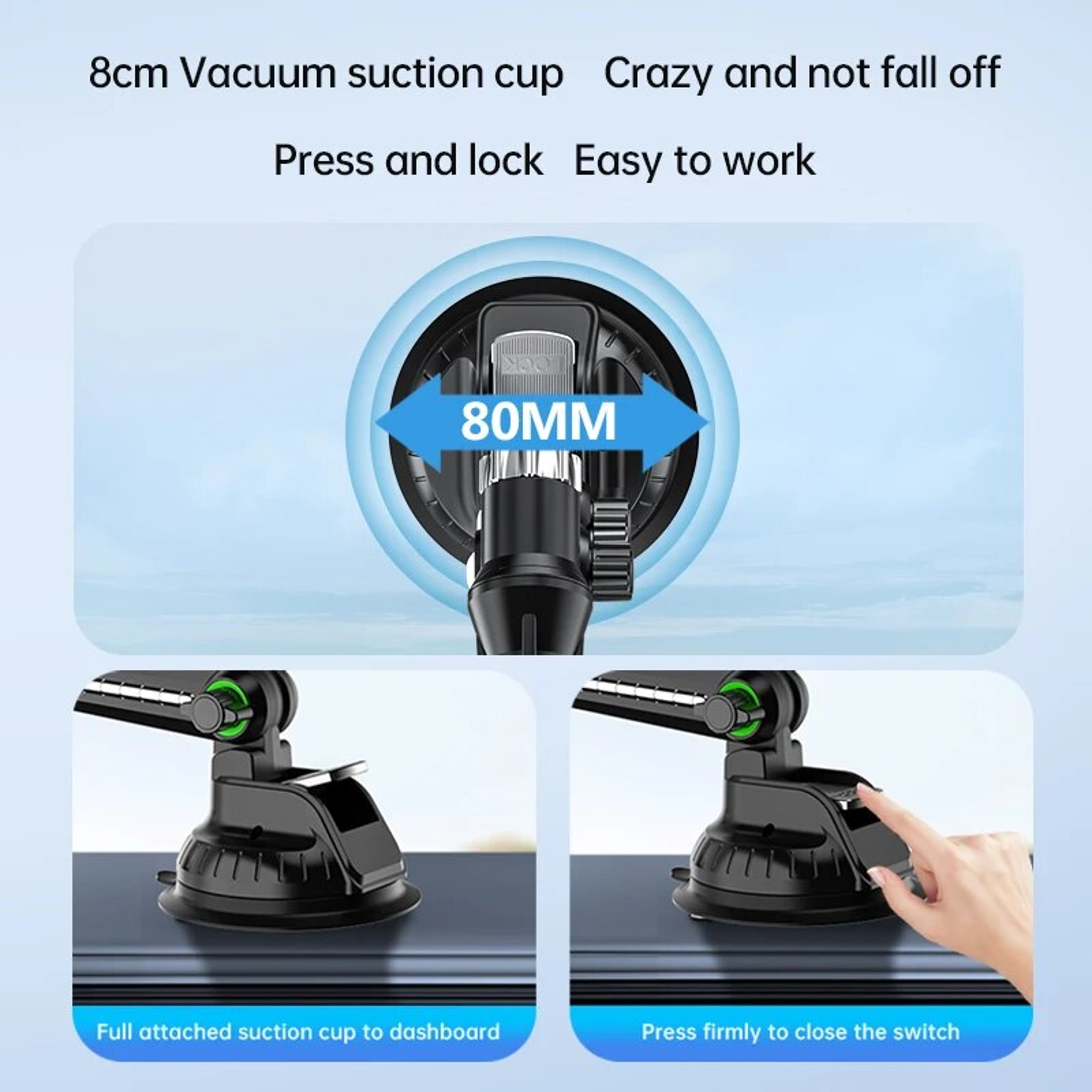 Universal Car Tablet Holder Suction Cup Dashboard Mount For Tablets And Phones 4