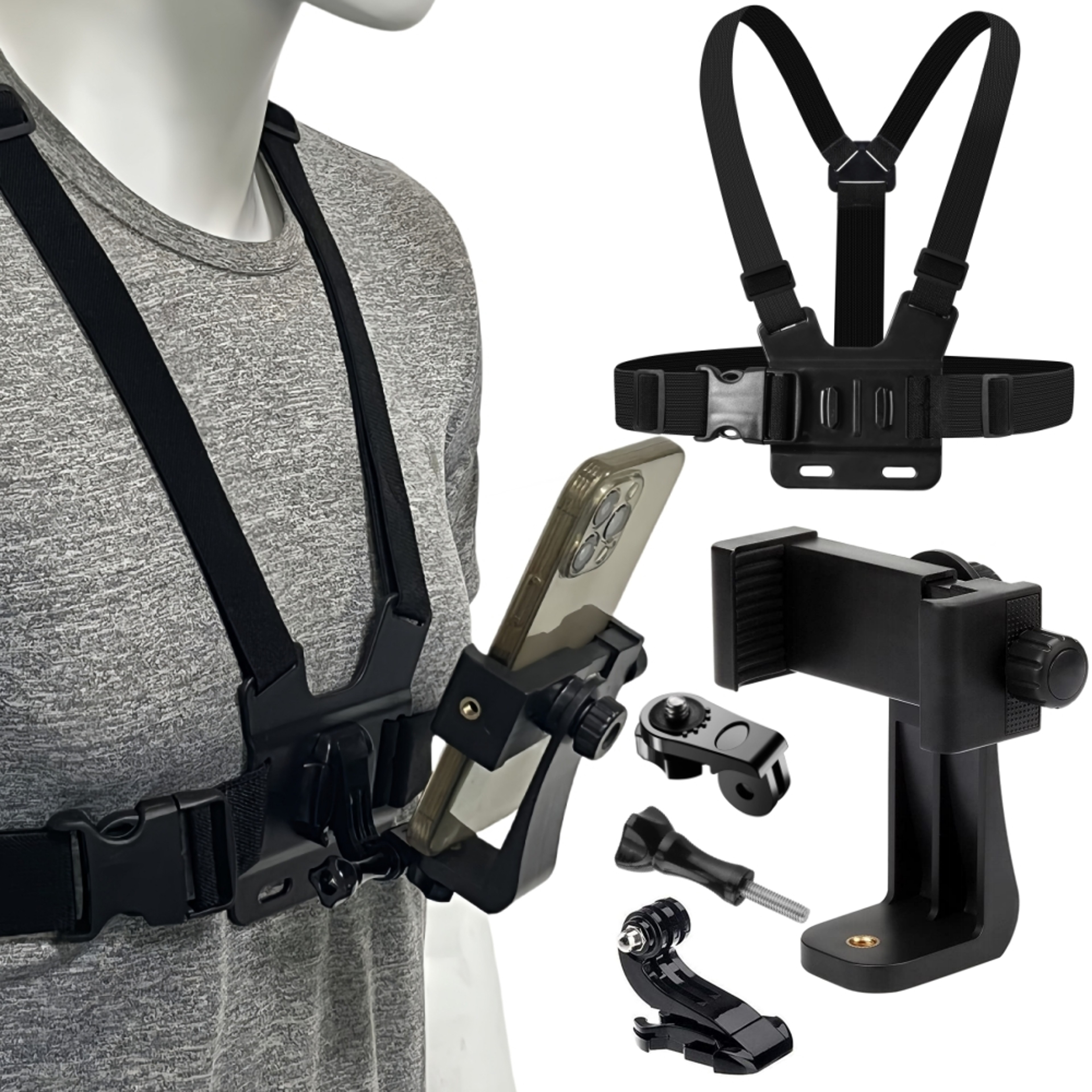 Adjustable Phone Chest Mount Harness For Smartphone GoPro And POV Recording 1