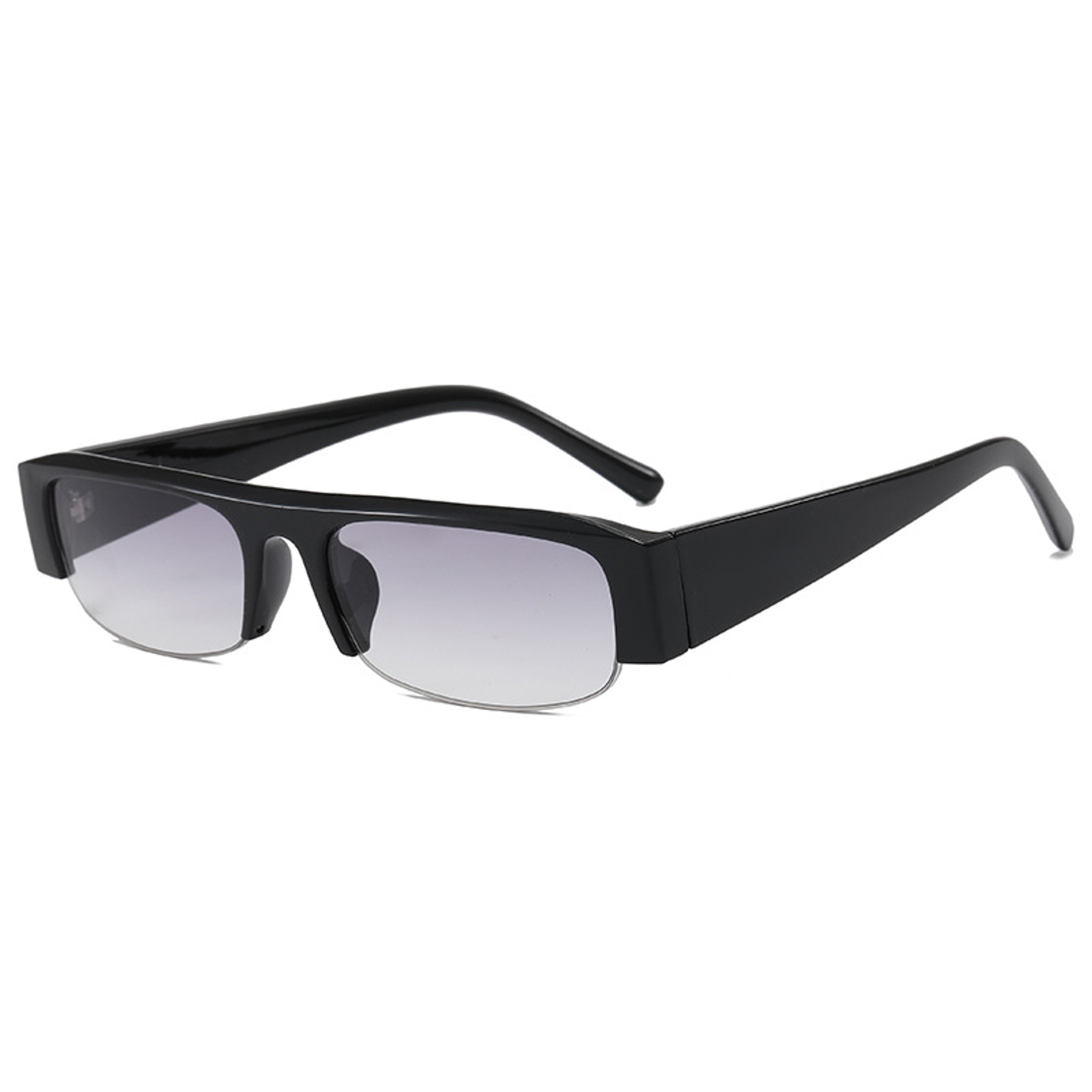 Rectangle Sunglasses Lightweight Chunky Half Frame Retro Sunglasses For Women Men 0