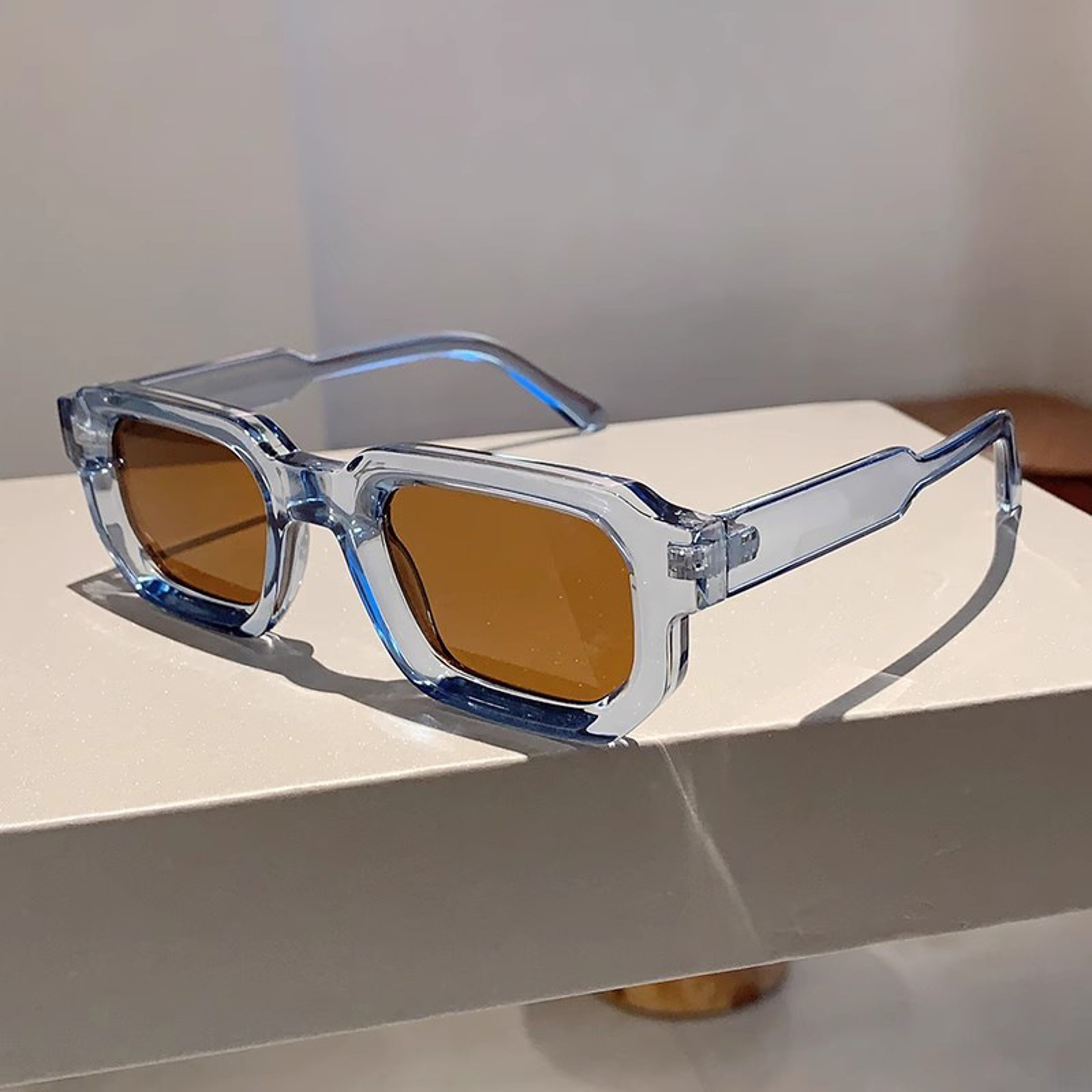 Vintage Rectangle Sunglasses Retro Unisex Fashion Shades 8