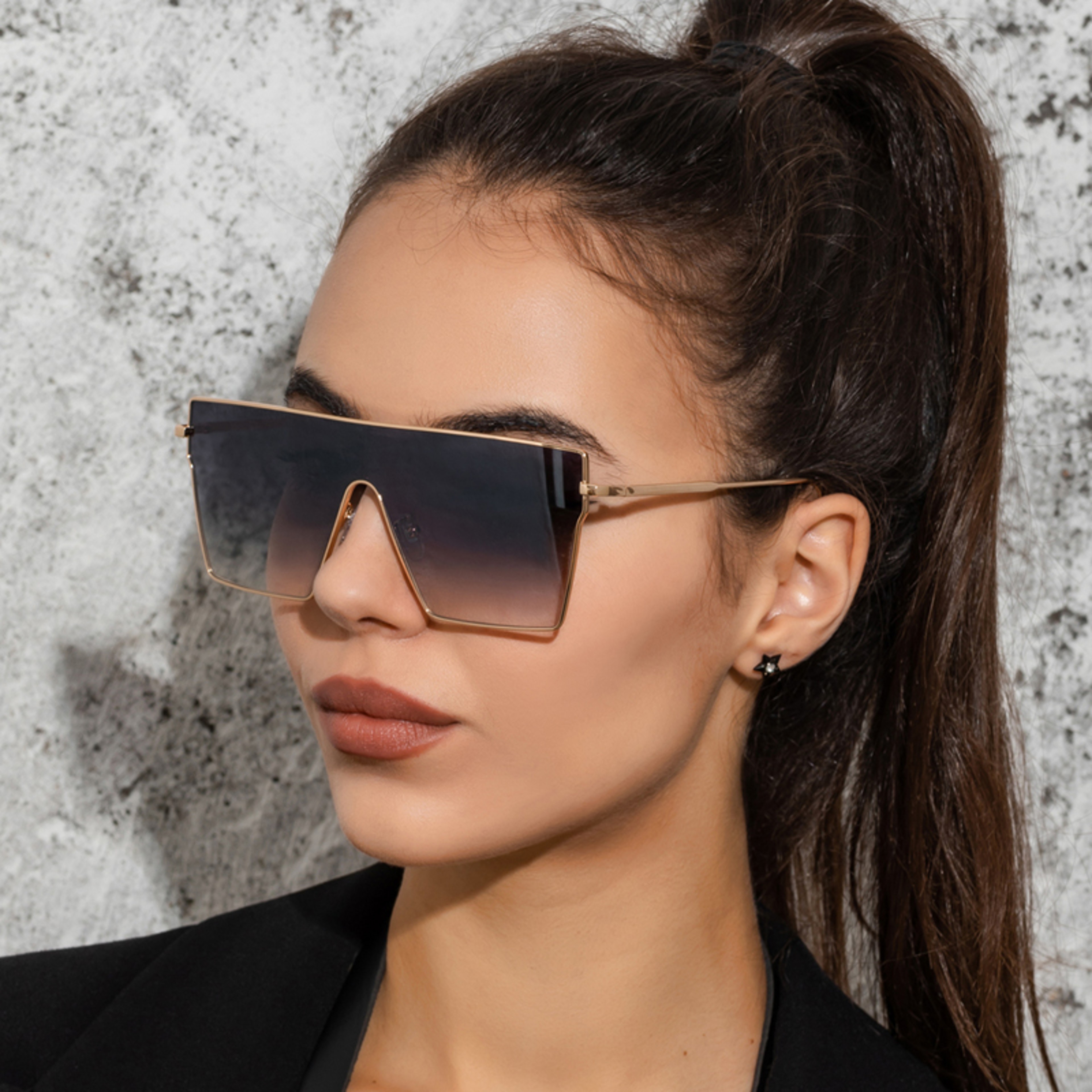 Vintage Steampunk Oversized Gradient Lens Sunglasses For Women 7