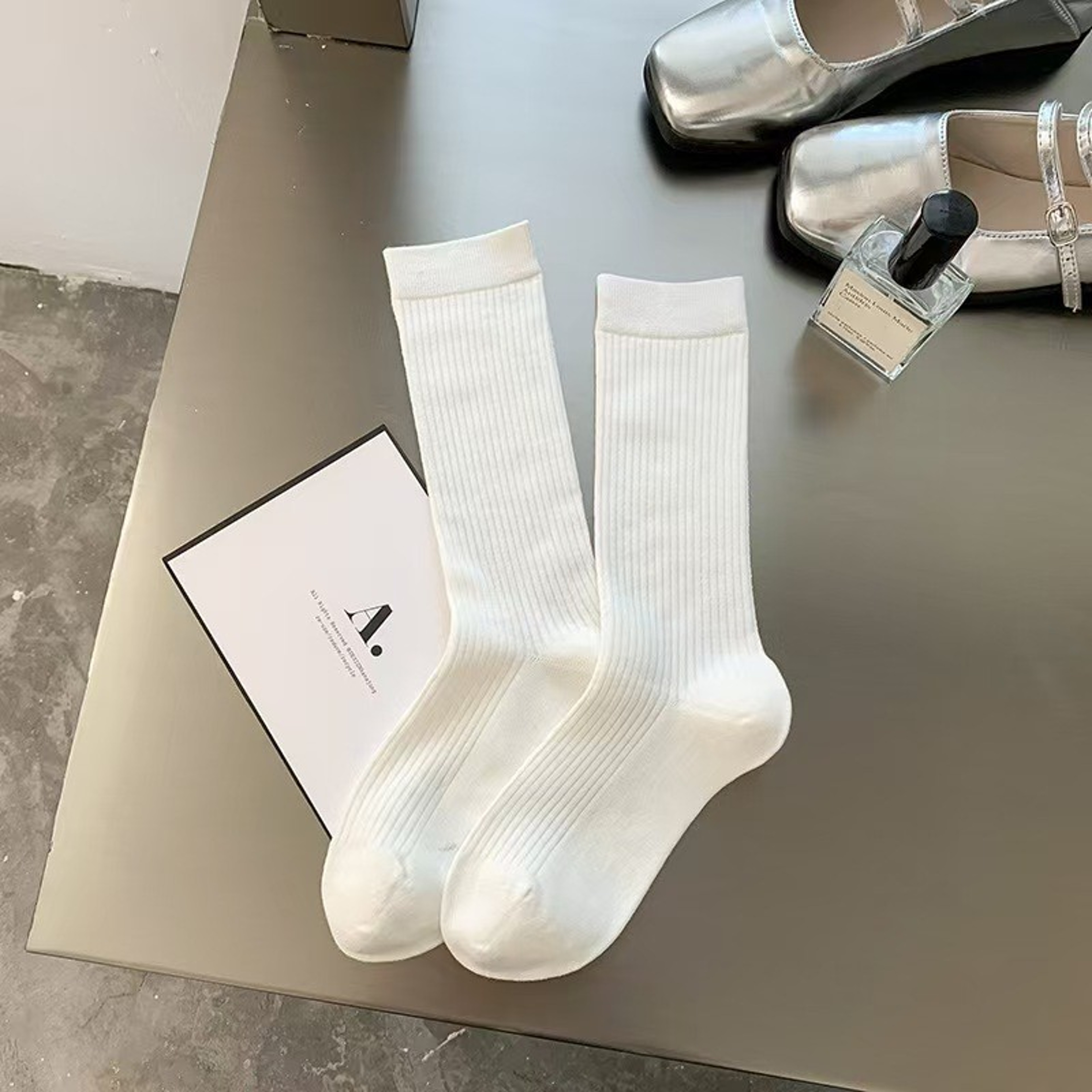 Women Summer Thin Striped Angola Red Pile-up Socks Soft Comfortable Casual Stacked Socks for School New Trendy Ankle – view 10