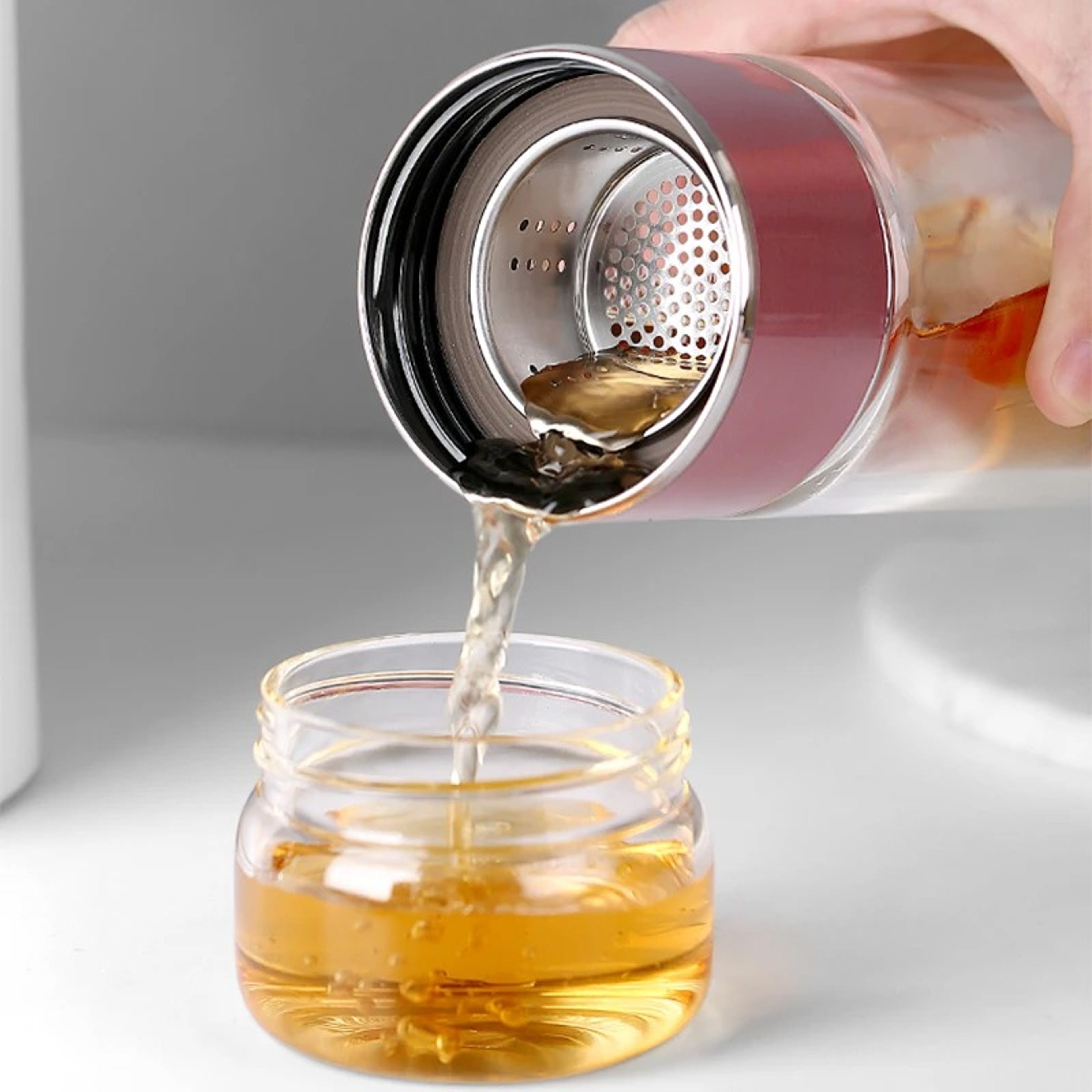 High Borosilicate Glass Tea Water Bottle Double Layer Infuser Tumbler Drinkware With Tea Filter 5