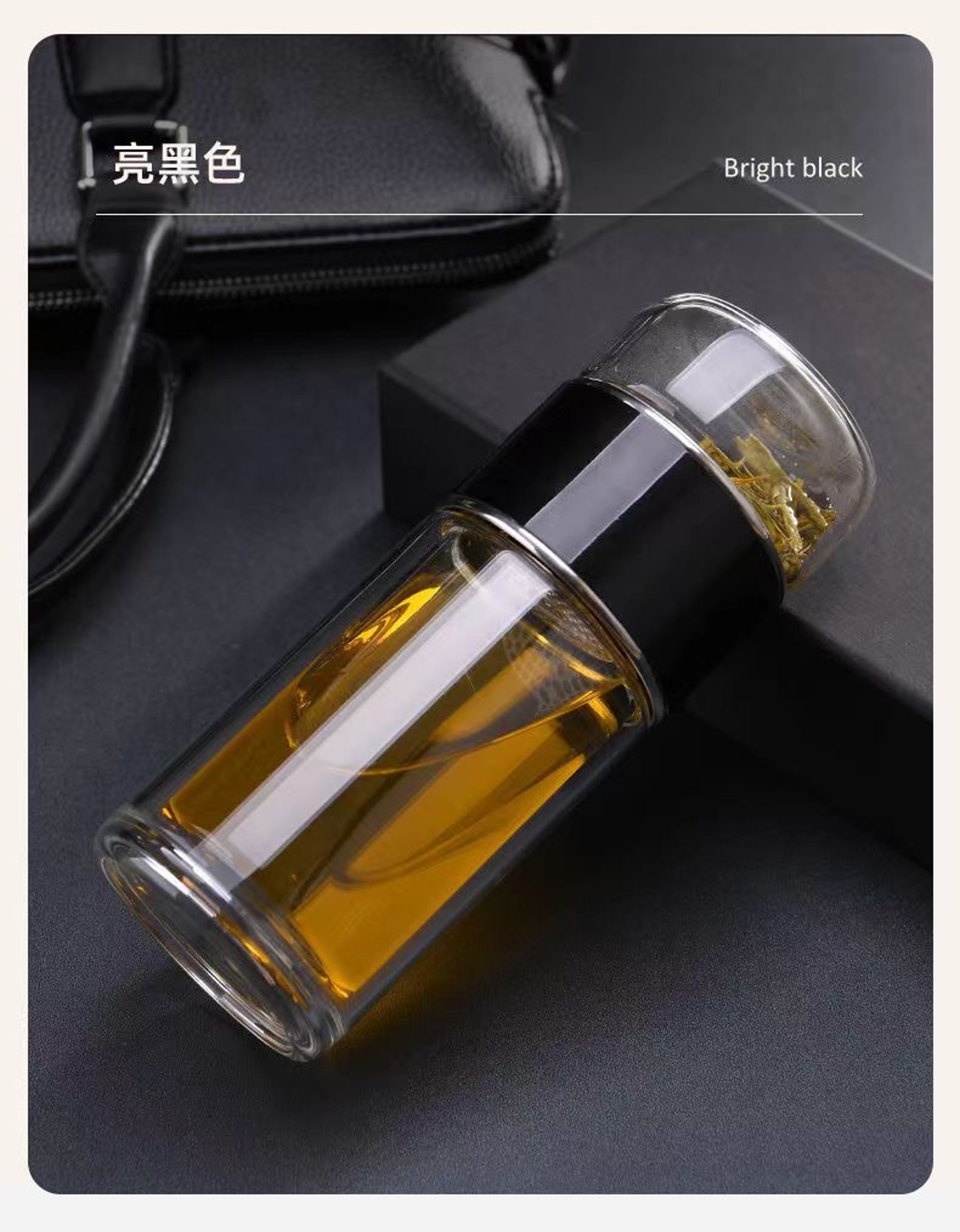 High Borosilicate Glass Tea Water Bottle Double Layer Infuser Tumbler Drinkware With Tea Filter 7