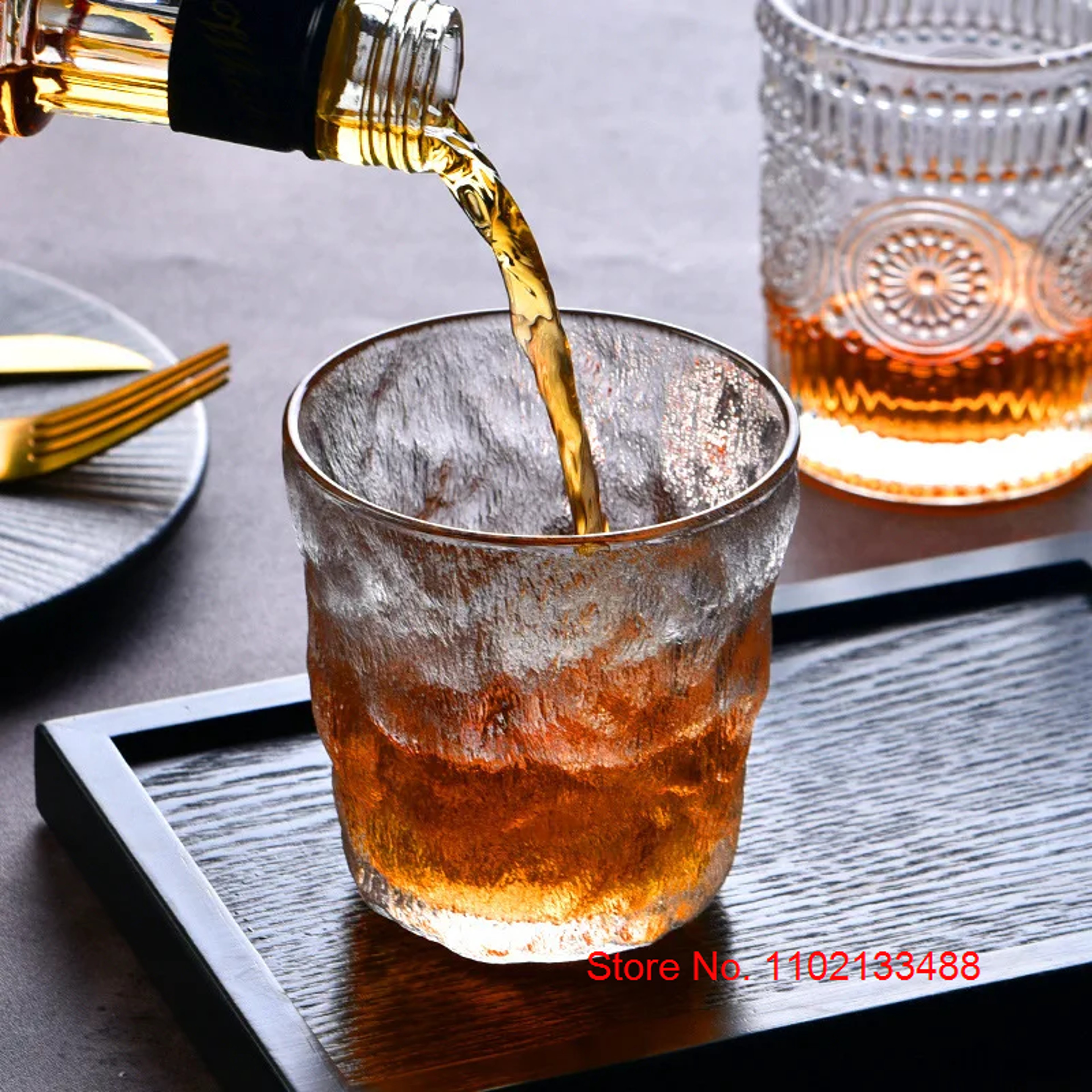 Retro Oldfashioned Crystal Glacier Whiskey Glass Tumbler Gift Box Chivas Snifter Japan Whisky Glass 2