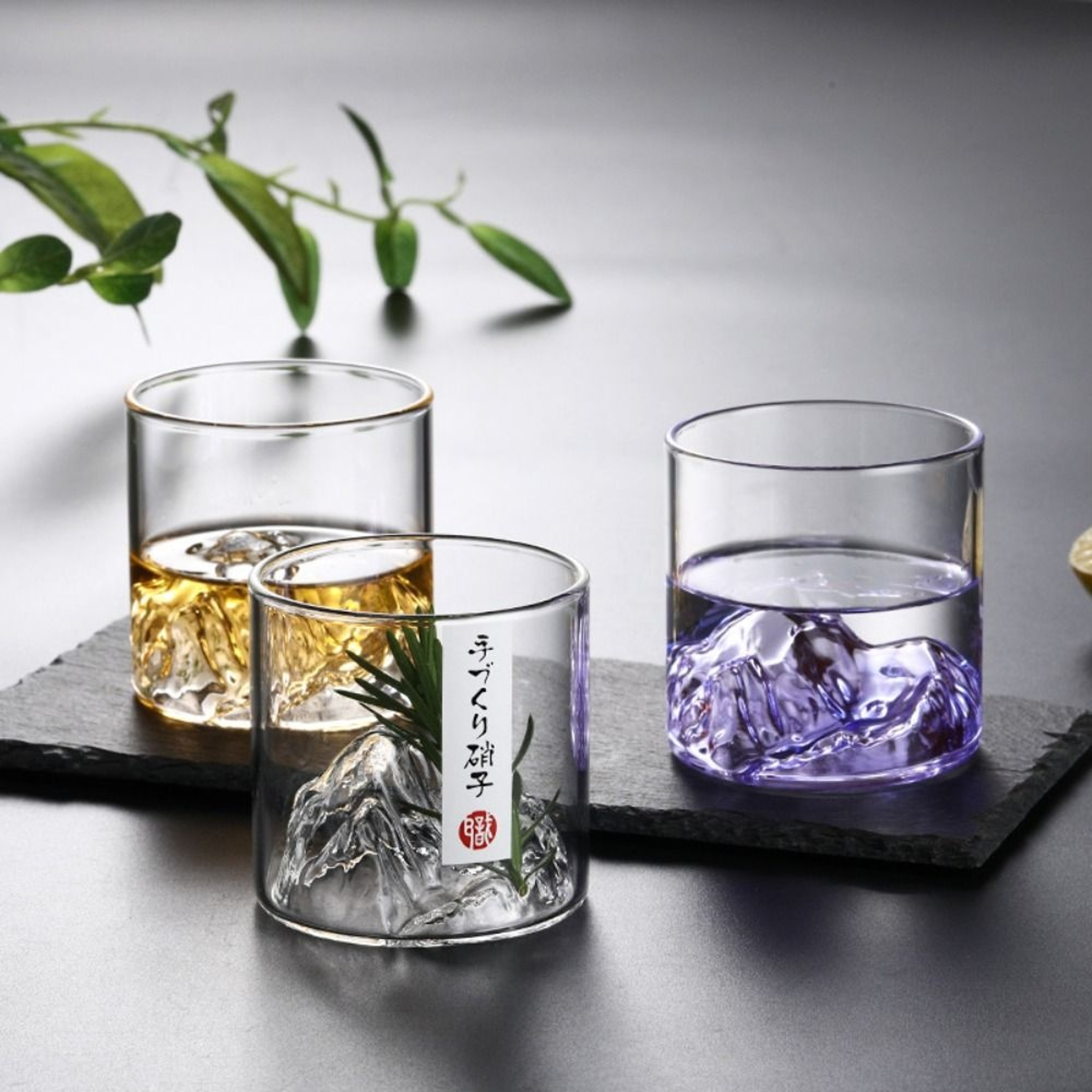 Heat-Resistant Borosilicate Whiskey Glass, Elegant Mountain View Tumbler for Scotch Wine Tea, Home Barware – view 4