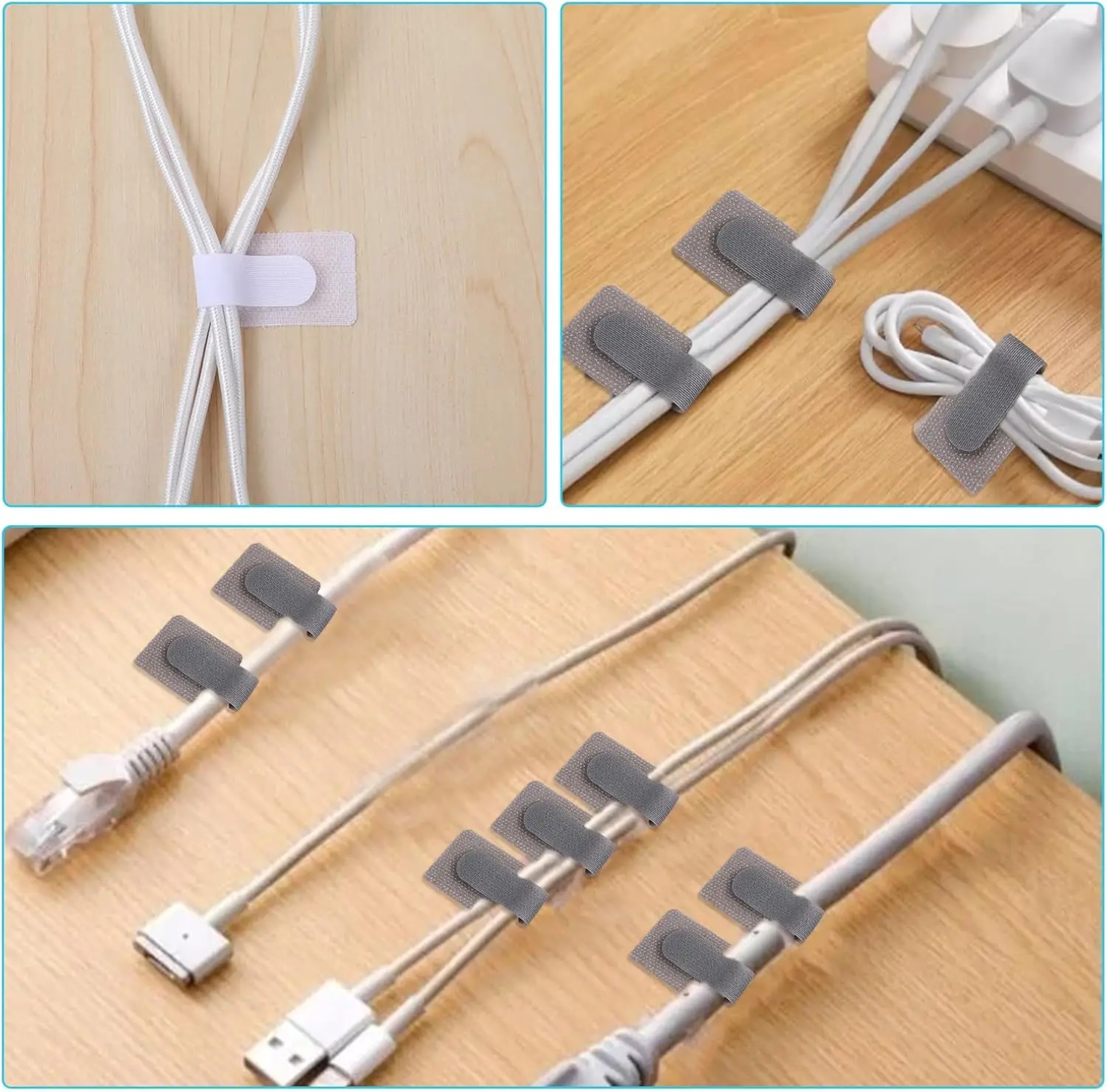 Reusable Cable Ties For Earphones Wire And Mouse Management Releasable Nylon Loop Hoop Tape Straps  0