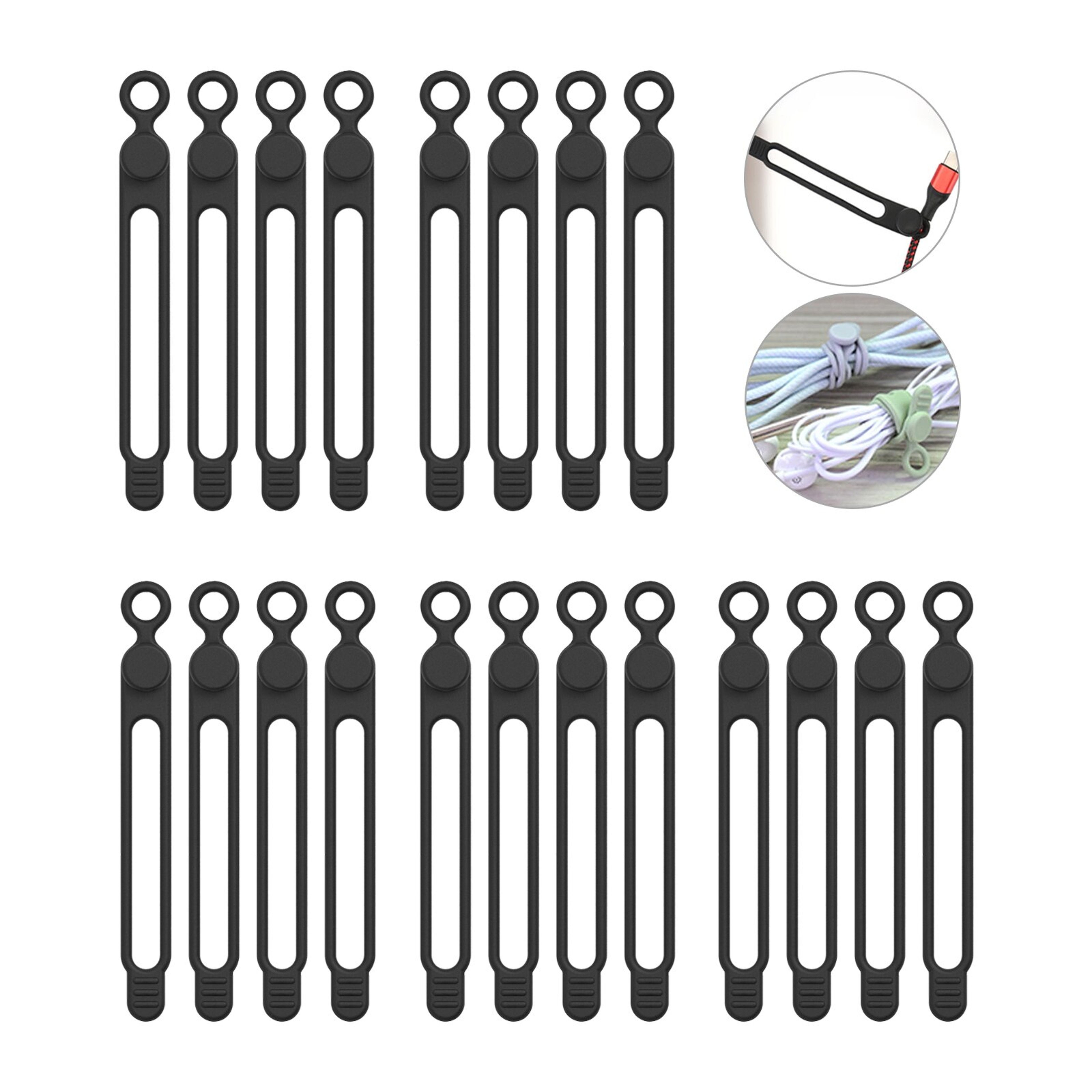 Silicone Cable TiesCord OrganizerCable StrapsReusable Cord TiesTravel Cable Organizer Cute Elastic  7