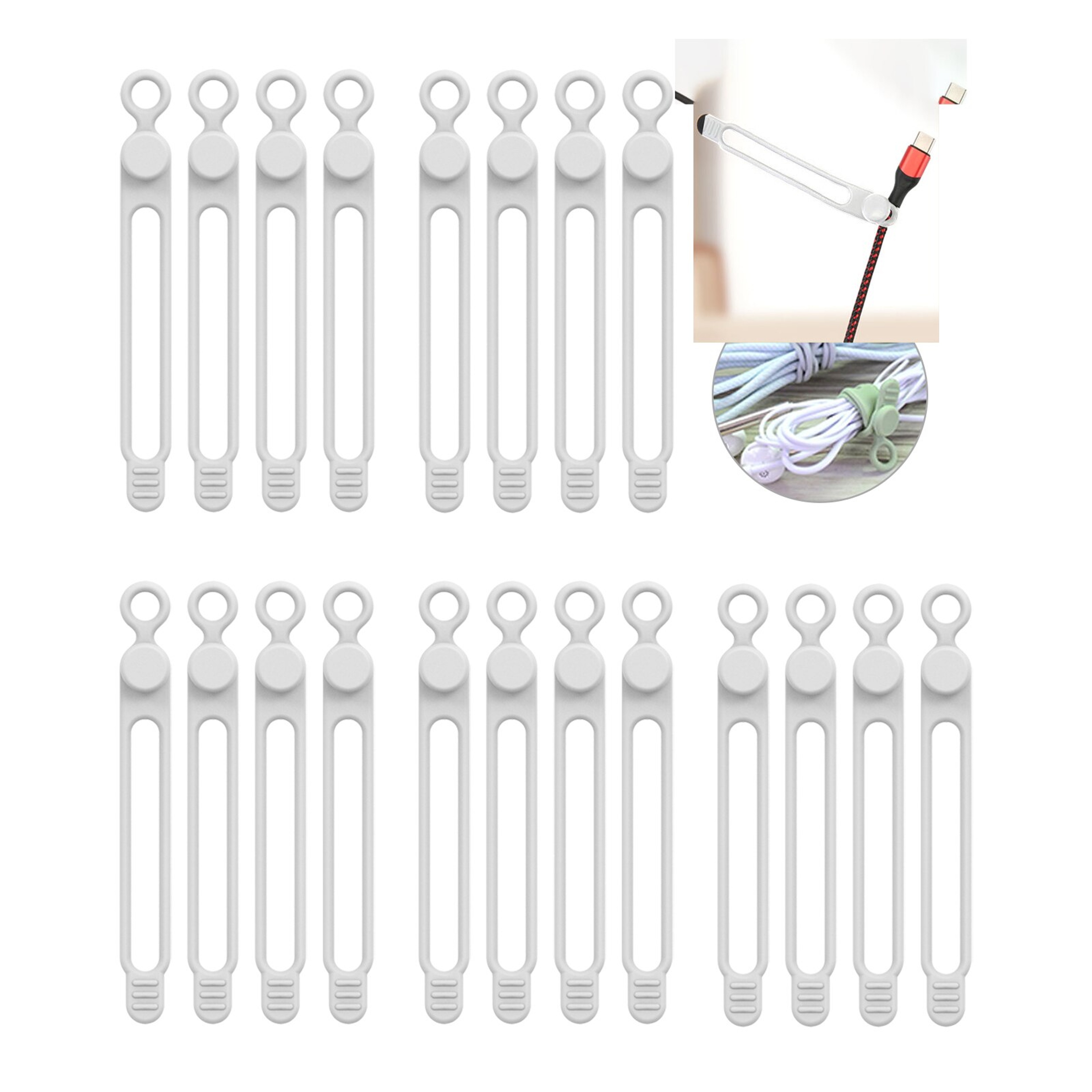 Silicone Cable TiesCord OrganizerCable StrapsReusable Cord TiesTravel Cable Organizer Cute Elastic  6