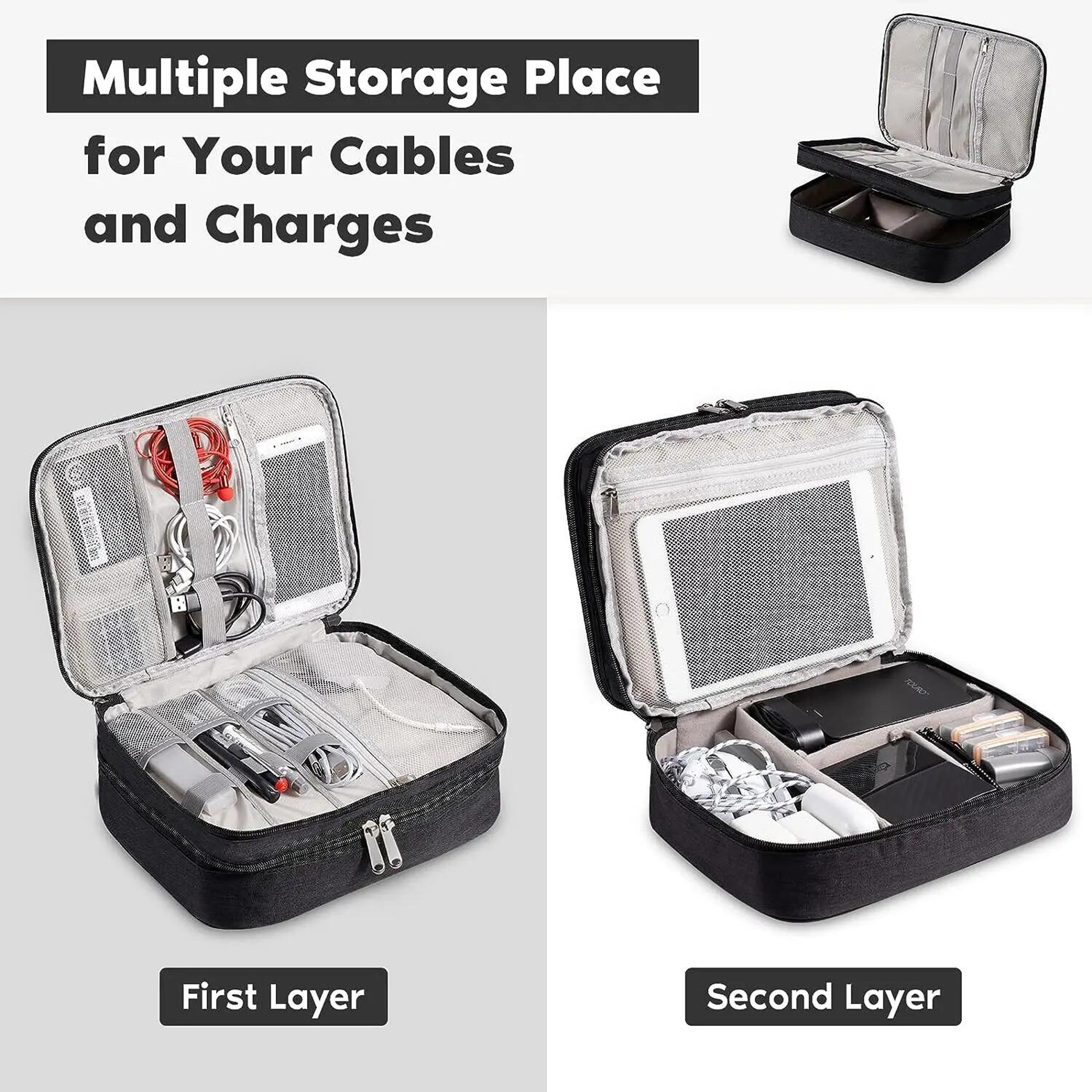 Waterproof Cable Storage Bag Digital Electronic Organizer USB Charger Plug Storage Portable Travel Cable Organizer – view 4