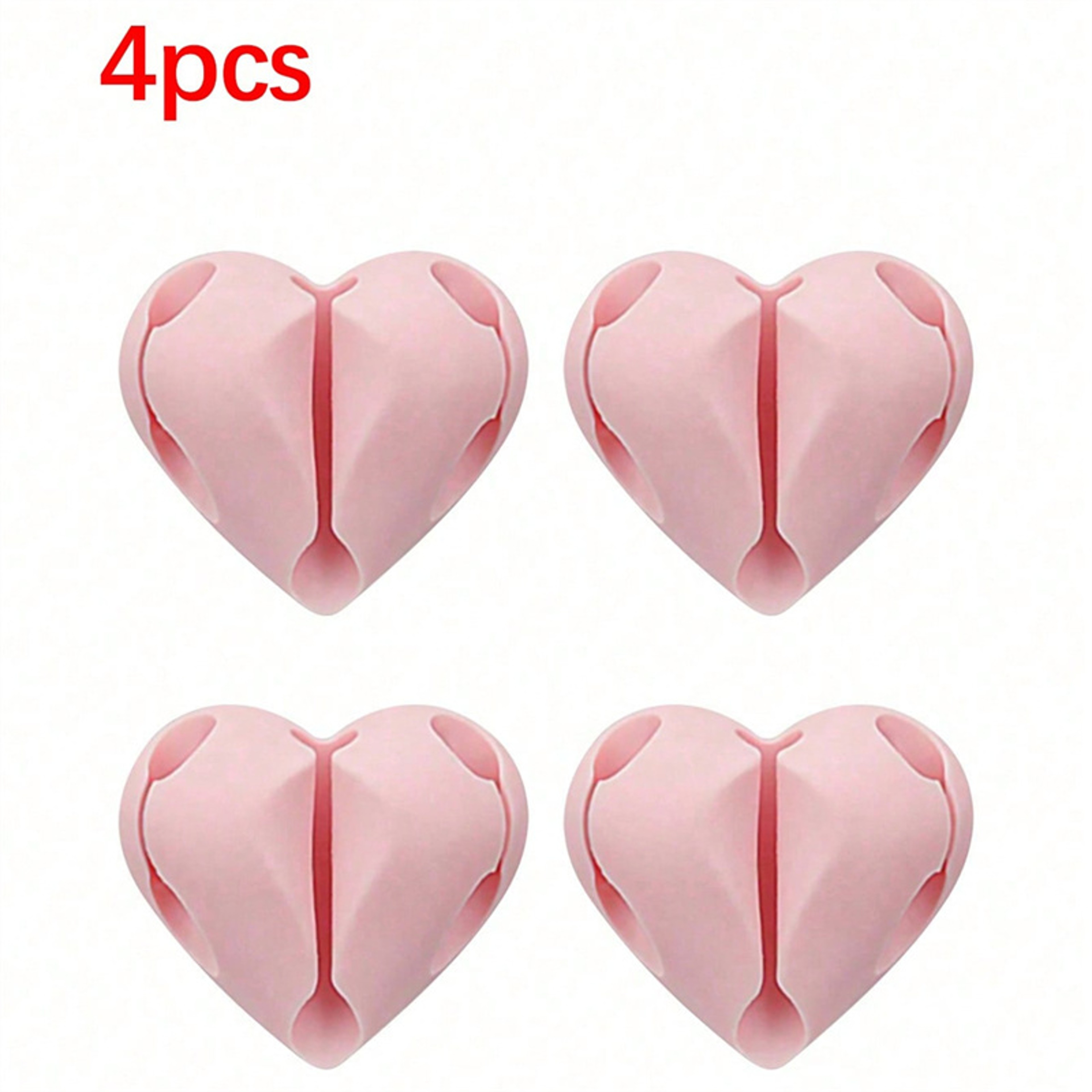 USB Charging Cable Clips Heart Shaped Mini Organizer Desk Tidy Winder Holder Protectors For Home Of 6